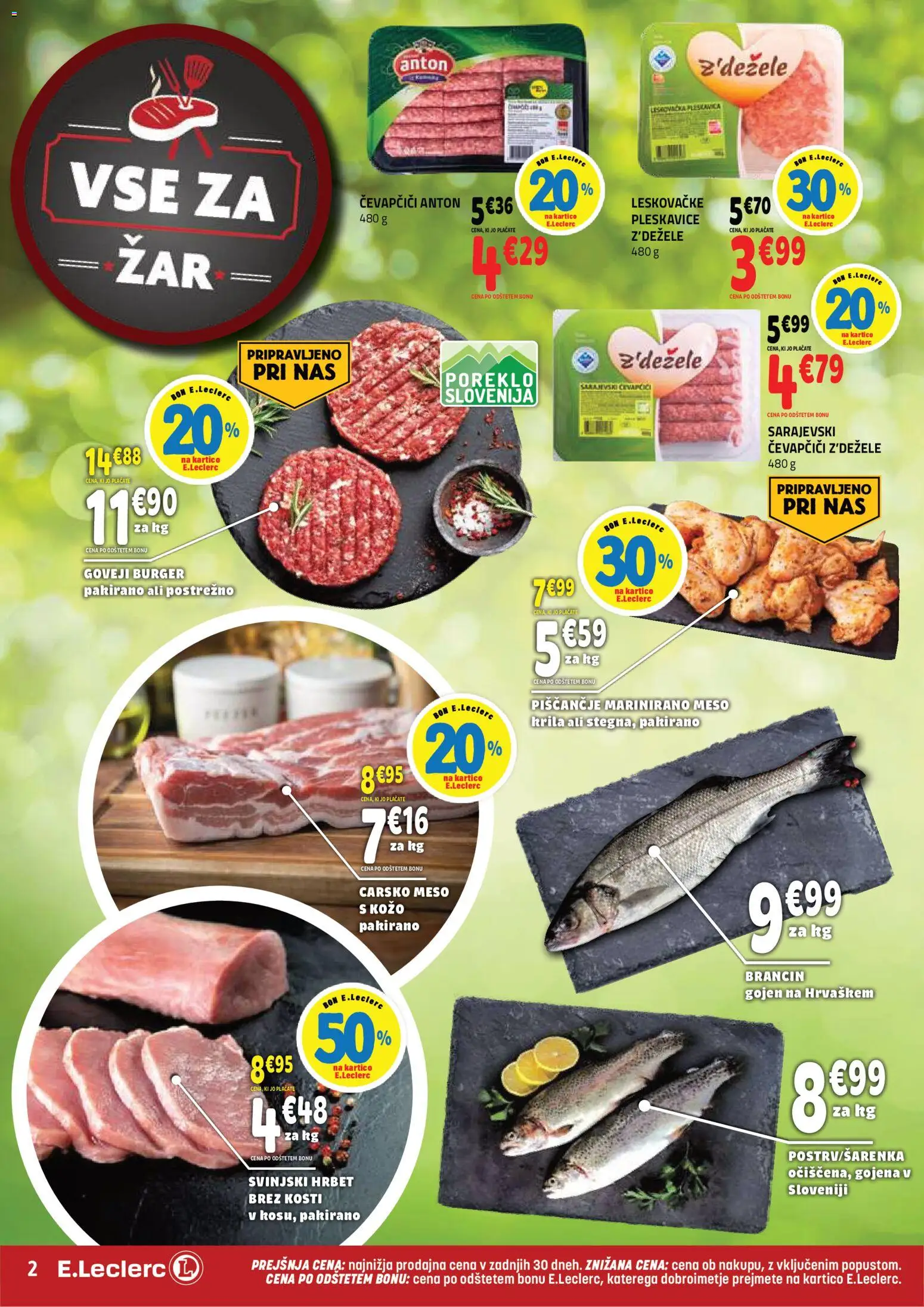 Novi E.leclerc katalog ponudbe – veljaven od 22.04.2026 | Stran: 2 | Izdelki: Čevapčiči, Pleskavice