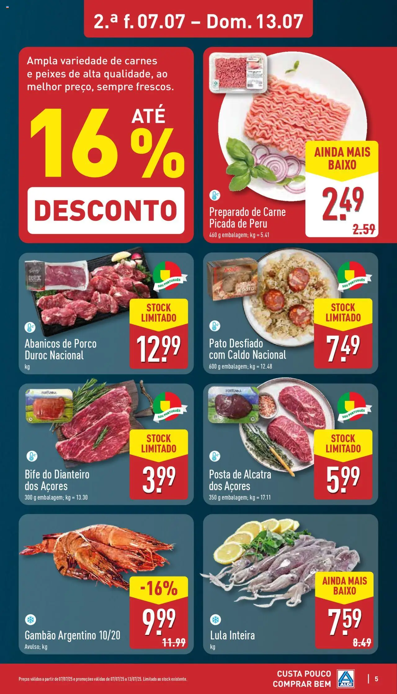 Aldi folheto │ válido de 07.07.2025 | Página: 5 | Produtos: Peru, Carne picada, Carne