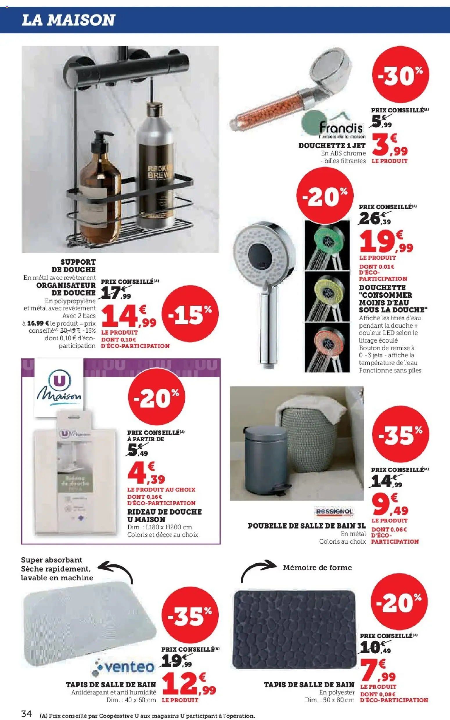 {H1} | Page: 34 | Produits: Poubelle, Douche, Piles, Rideau