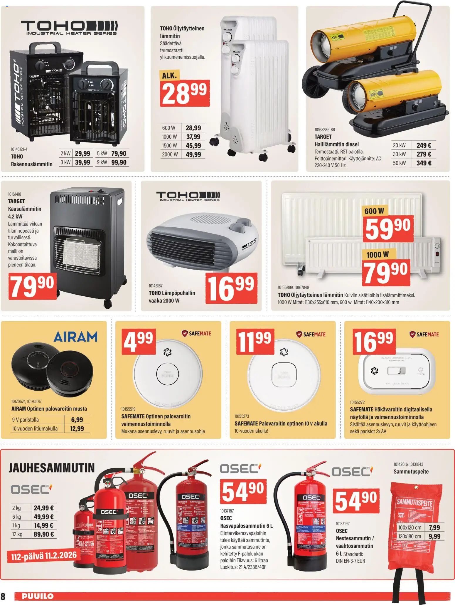 Puuilo tarjoukset – voimassa 26.01.2026 alkaen | Sivu: 8 | Tuotteet: Vaaka, Ruuvit, Palovaroitin, Paristot