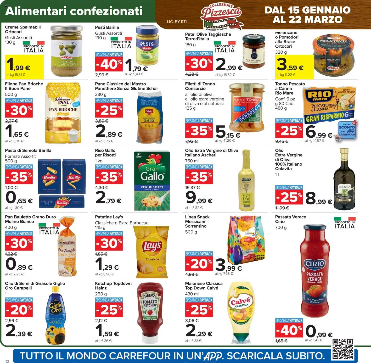 Volantino Carrefour del 15.01.2026 | Pagina: 12 | Prodotti: Ketchup, Pomodori, Olio di oliva extra vergine, Olio di semi di girasole