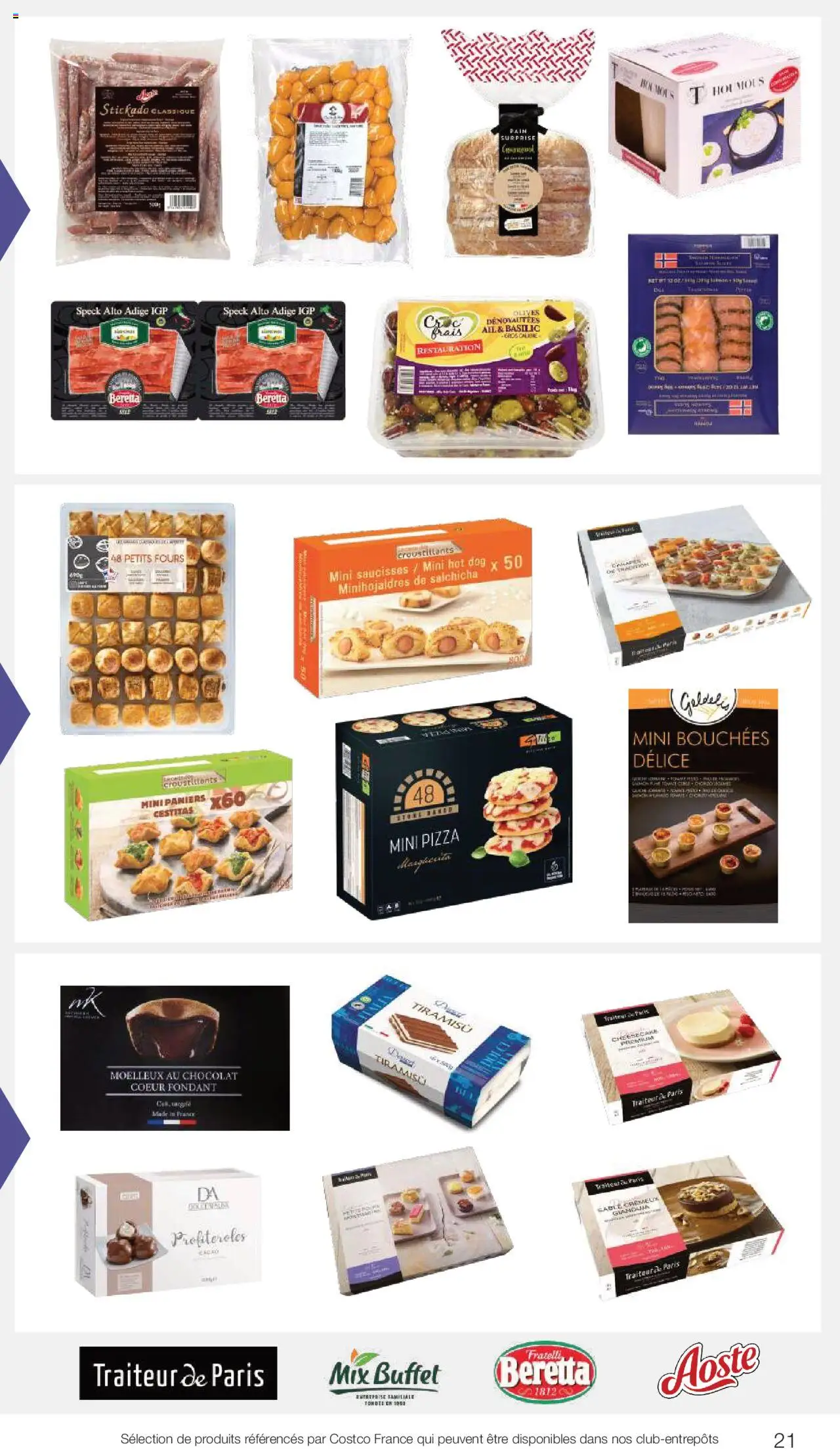  | Page: 21 | Produits: Olives, Hot dog, Buffet, Pizza