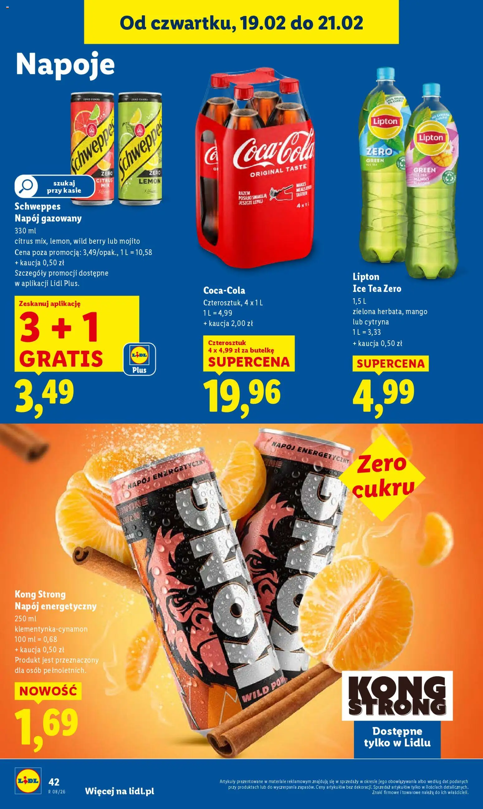 Lidl Polsko leták od 19.02.2026 | Strana: 42 | Produkty: Mango, Kong Strong, Mojito, Ice tea