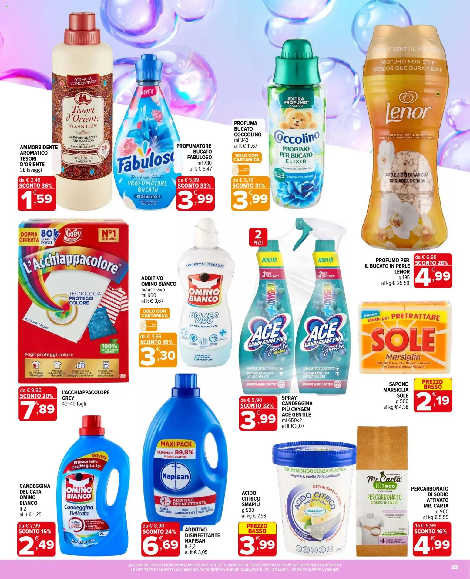 Volantino Iperal del 21.01.2026 | Pagina: 23 | Prodotti: Sapone, Ammorbidente, Candeggina, Profumo