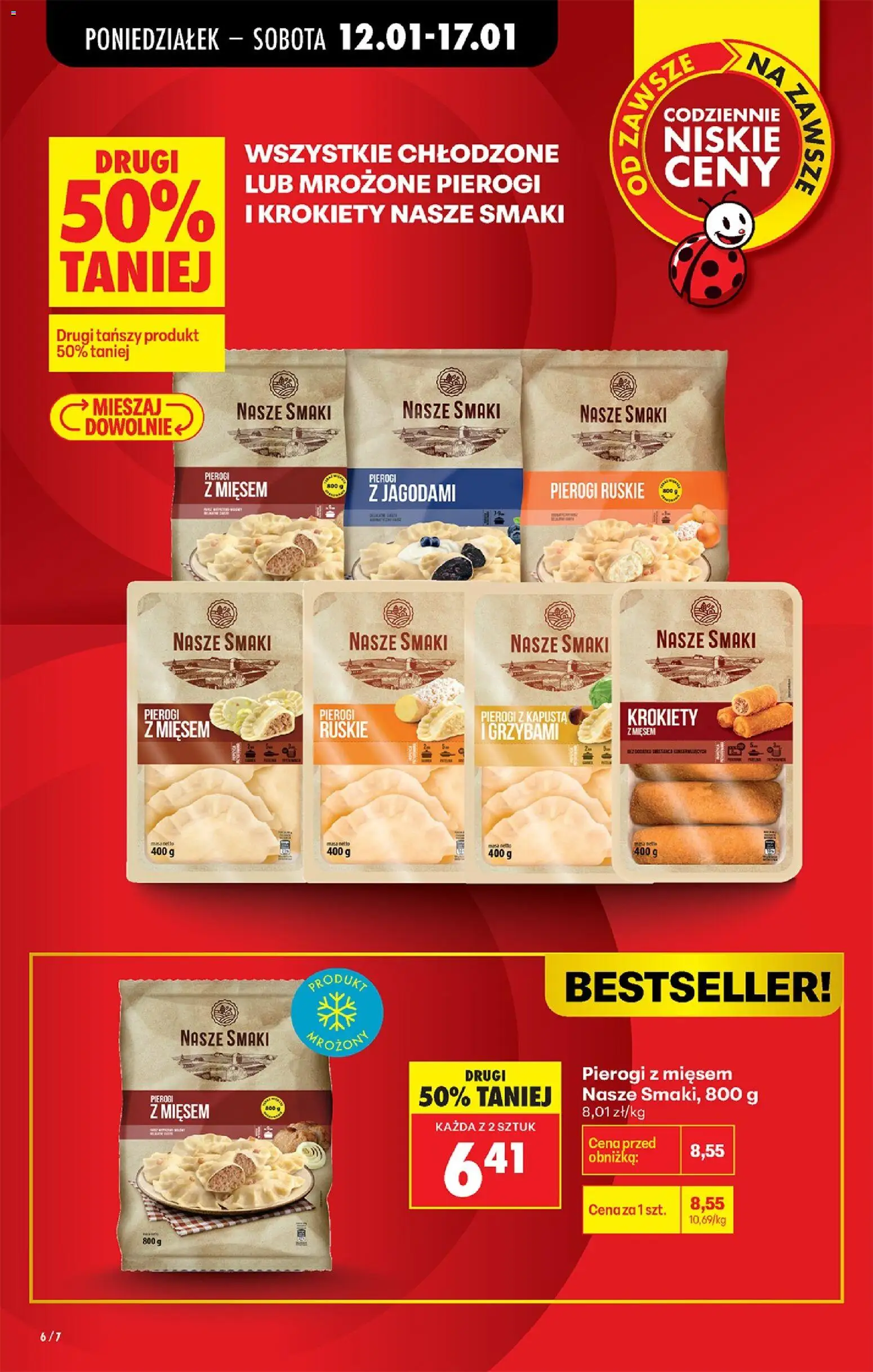 Biedronka gazetka od 12.01.2026 | Strona: 8 | Produkty: Kapusta, Pierogi, Pierogi z mięsem, Krokiety