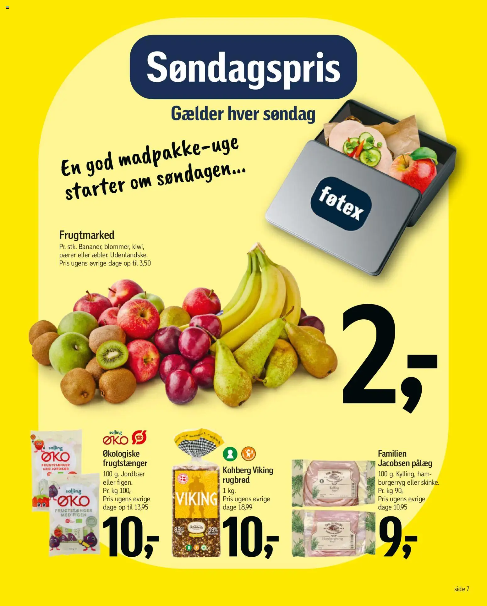 Føtex tilbudsavis – gyldig fra 07.04.2026 | Side: 7 | Produkter: Jordbær, Pålæg, Rugbrød, Pærer