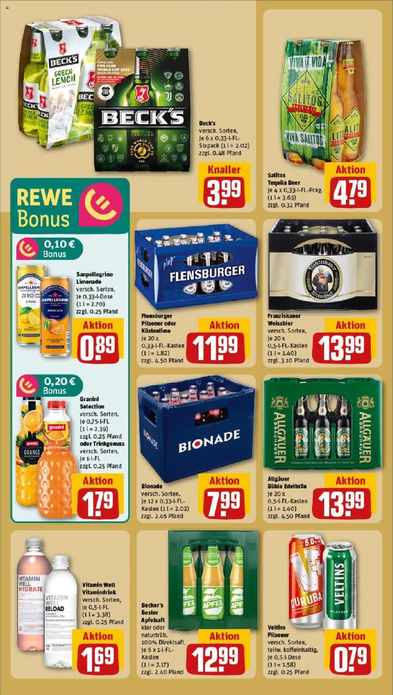Rewe prospekt Plön	 - gültig ab dem 29.06.2025 | Seite: 20 | Produkte: Weißbier, Bionade, Apfelsaft, Tequila