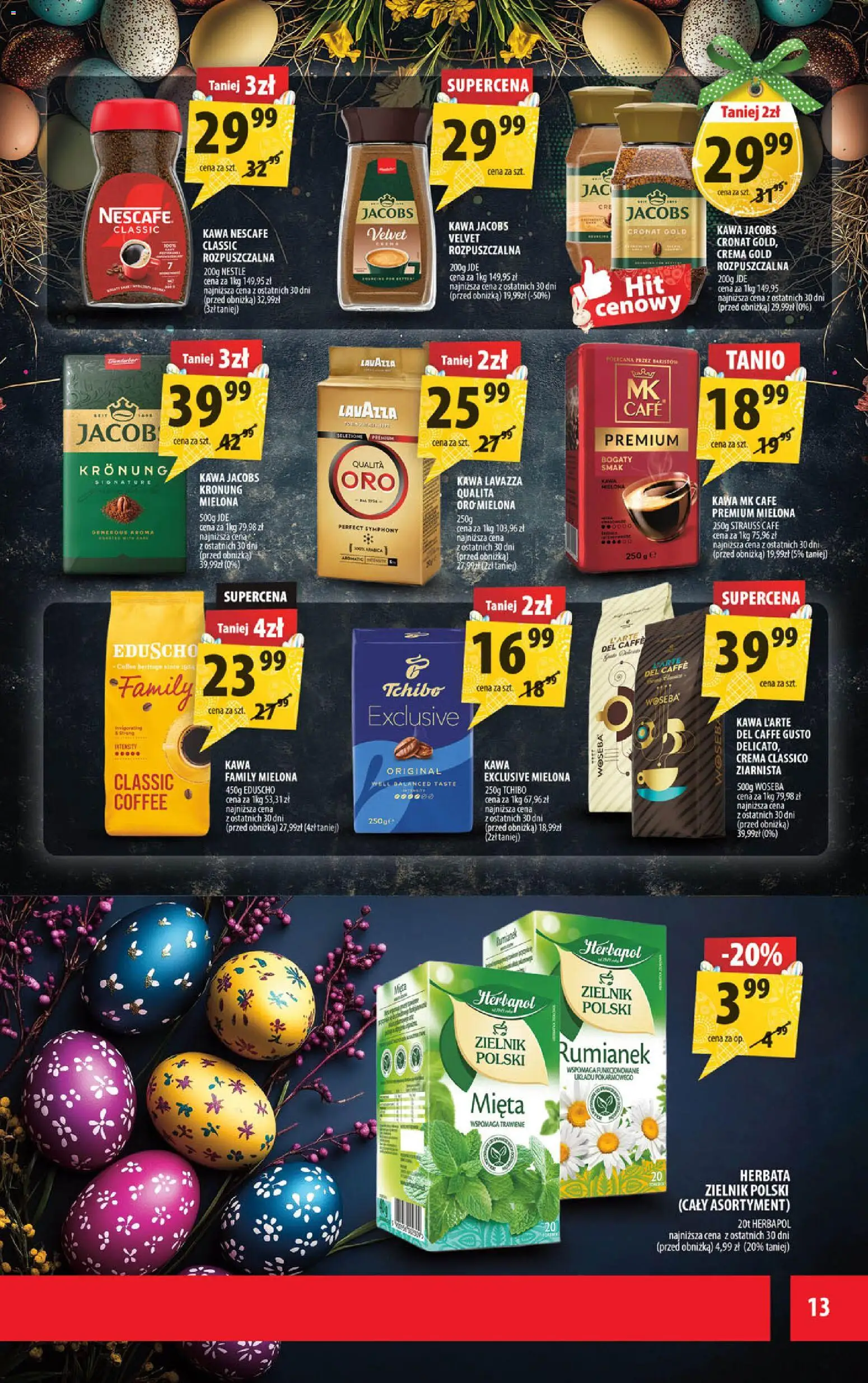 Arhelan gazetka od 27.03.2026 | Strona: 13 | Produkty: Nescafe, Lavazza, Tchibo, Herbata