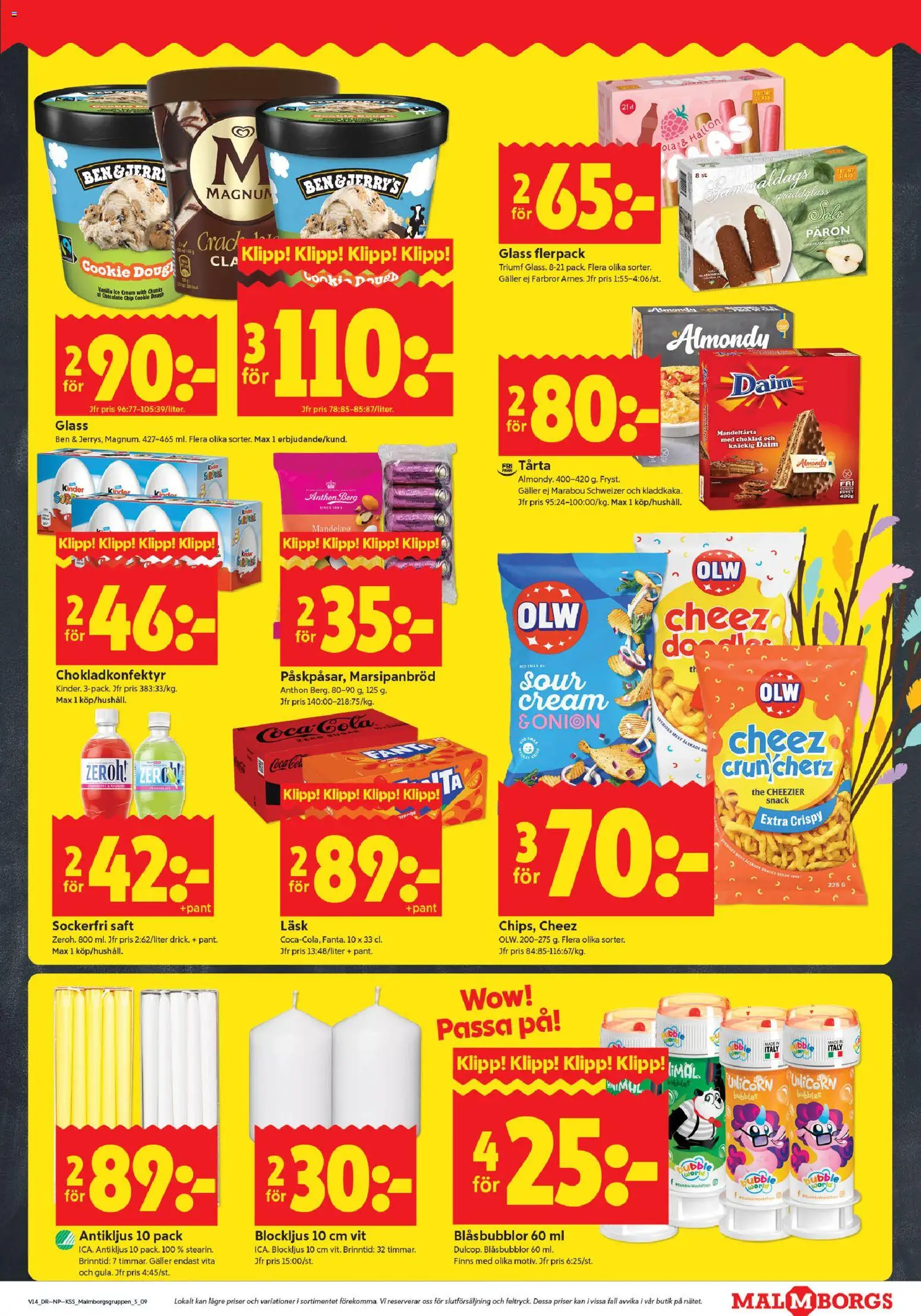 ICA Kvantum reklamblad aktuell från 30.03.2026 | Sida: 9 | Produkter: Coca cola, Choklad, Glass, Mandeltårta