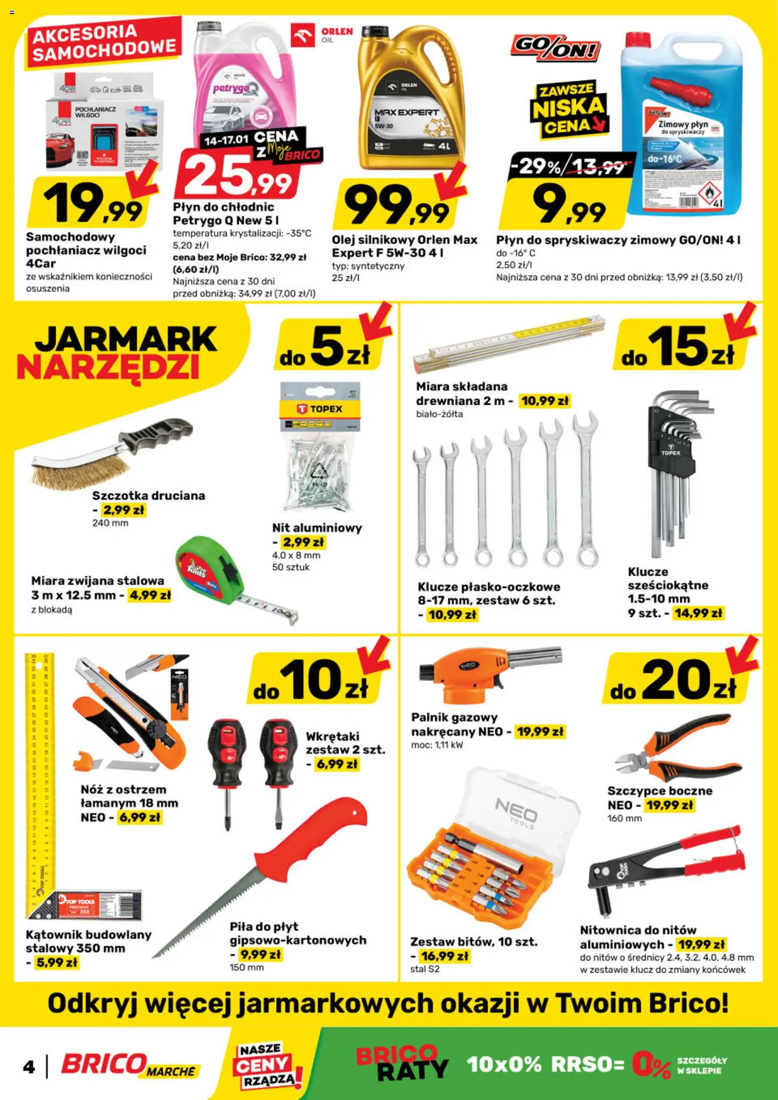 Brico Marché Gazetka od 14.01.2026 | Strona: 4 | Produkty: Top, Płyn do spryskiwaczy zimowy, Olej, Szczotka