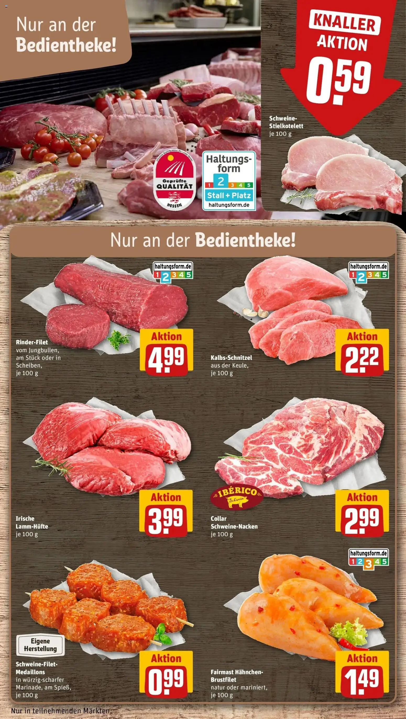 Rewe Prospekt Grünberg	 – gültig ab 12.04.2026 | Seite: 8 | Produkte: Hahnchen, Rinderfilet, Schweinenacken, Schweinefilet