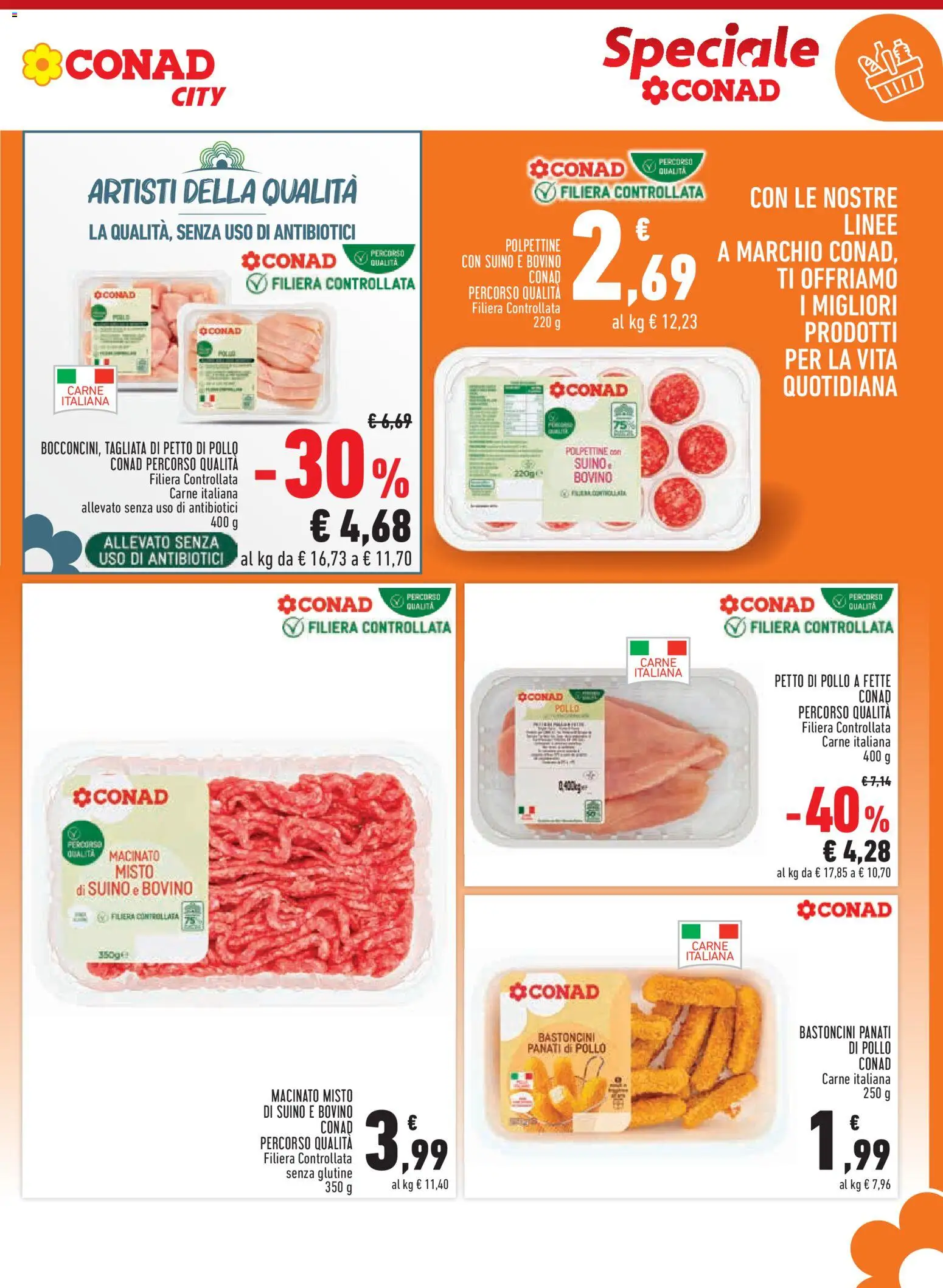 Volantino Conad del 07.01.2026 | Pagina: 3 | Prodotti: Bovino, Pollo, Suino, Macinato