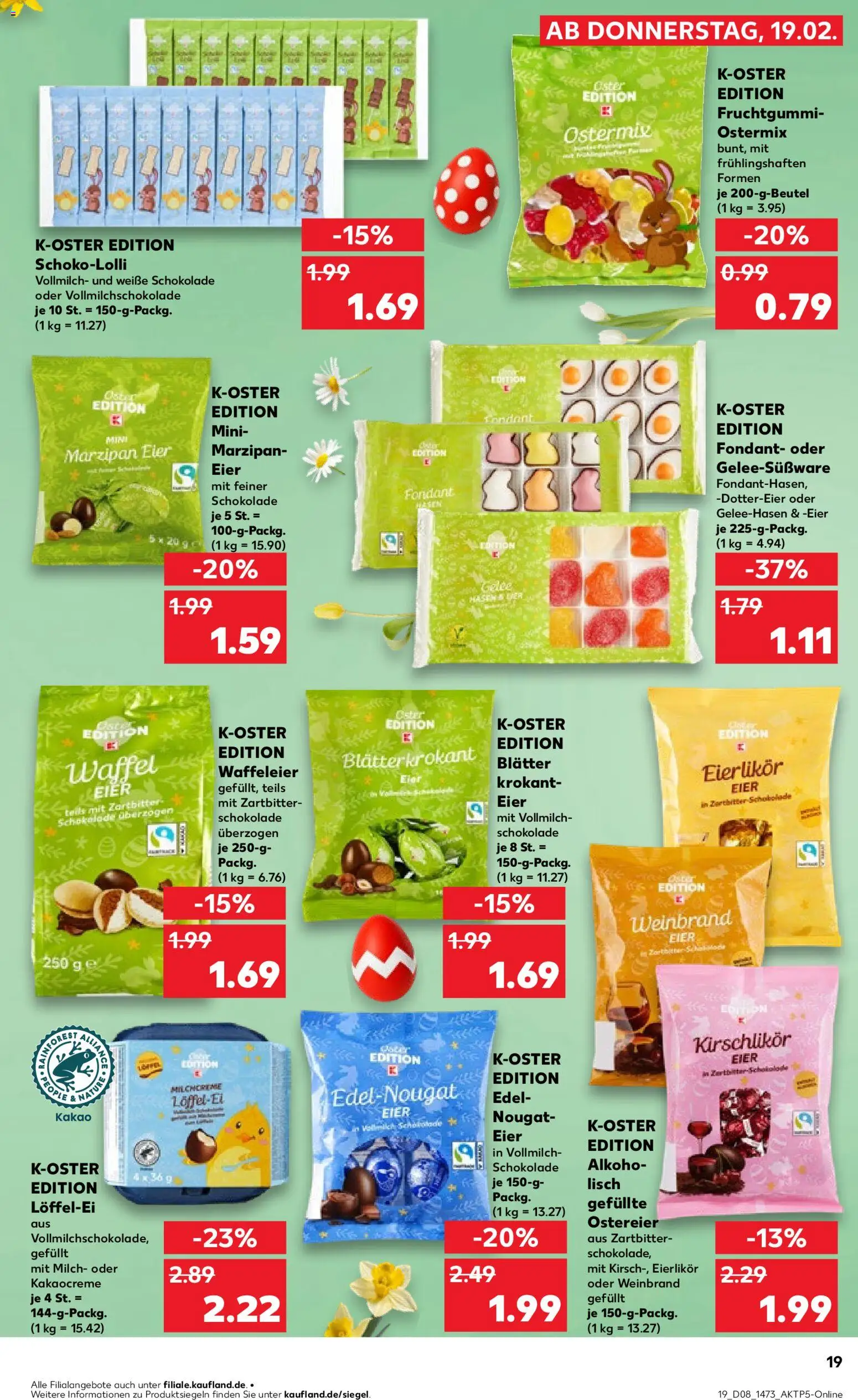 Kaufland prospekt Frankfurt (Oder)	 – gültig ab 19.02.2026 | Seite: 19 | Produkte: Milch, Eier, Schokolade