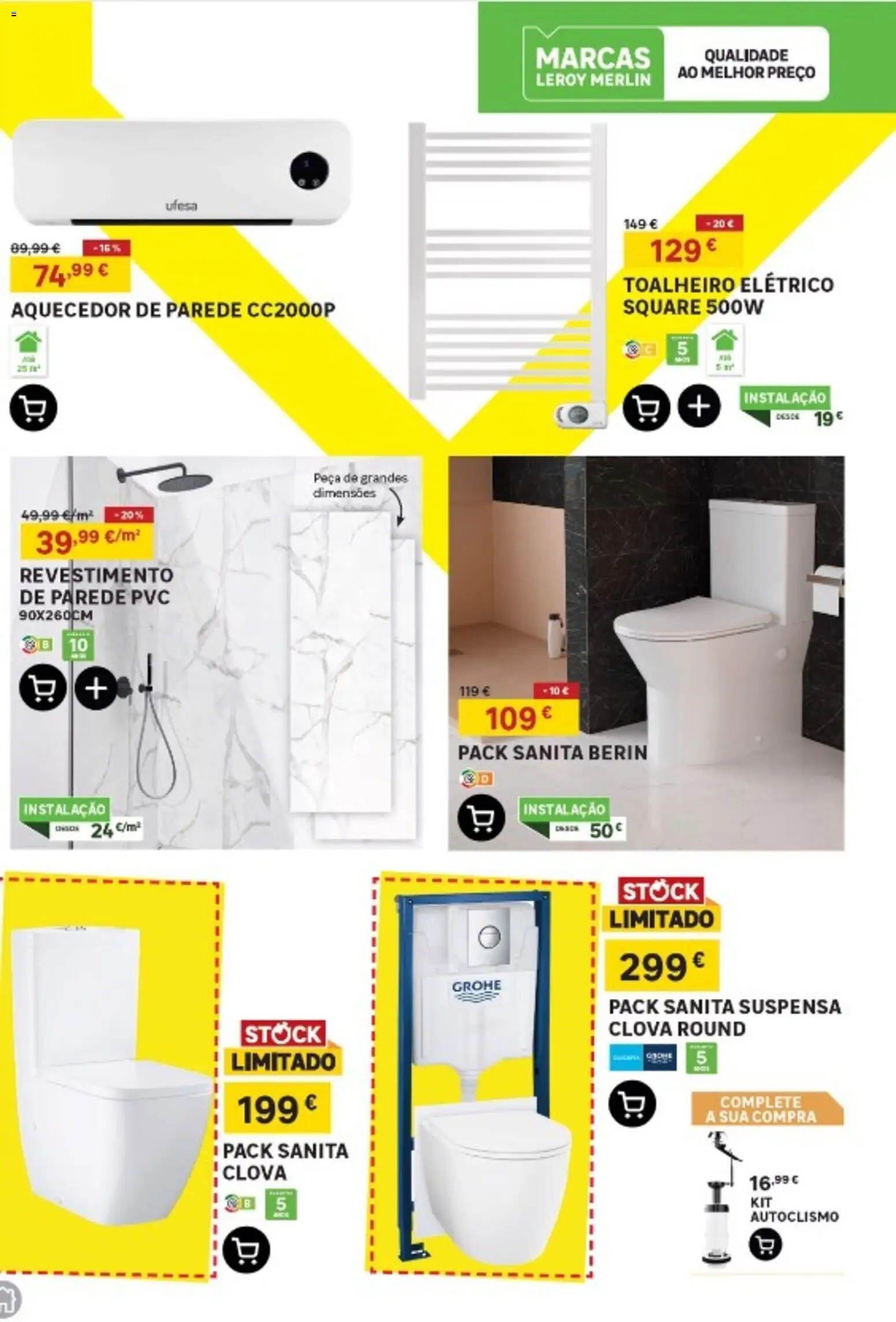 Leroy Merlin Portugal Continental │ válido de 13.11.2025 | Página: 15 | Produtos: Toalheiro elétrico, Aquecedor, Revestimento de parede