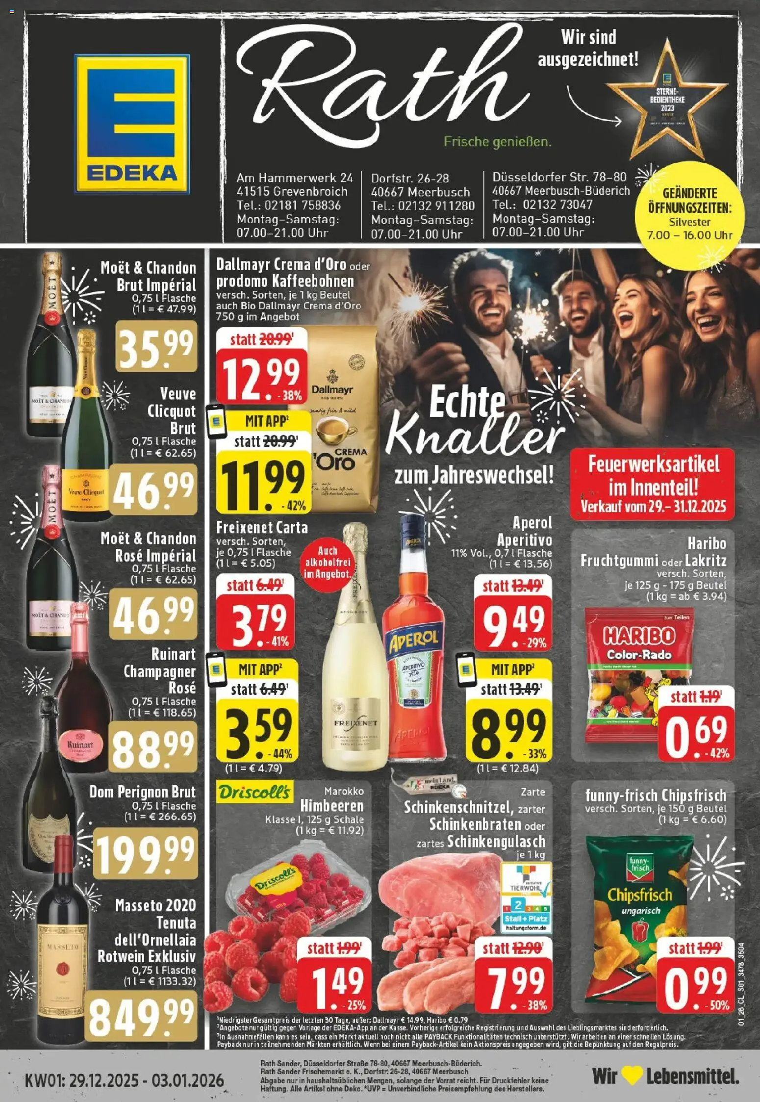 Edeka prospekt Meerbusch	 – gültig ab 28.12.2025 | Seite: 1 | Produkte: Rotwein, Funny frisch, Dallmayr, Uhr