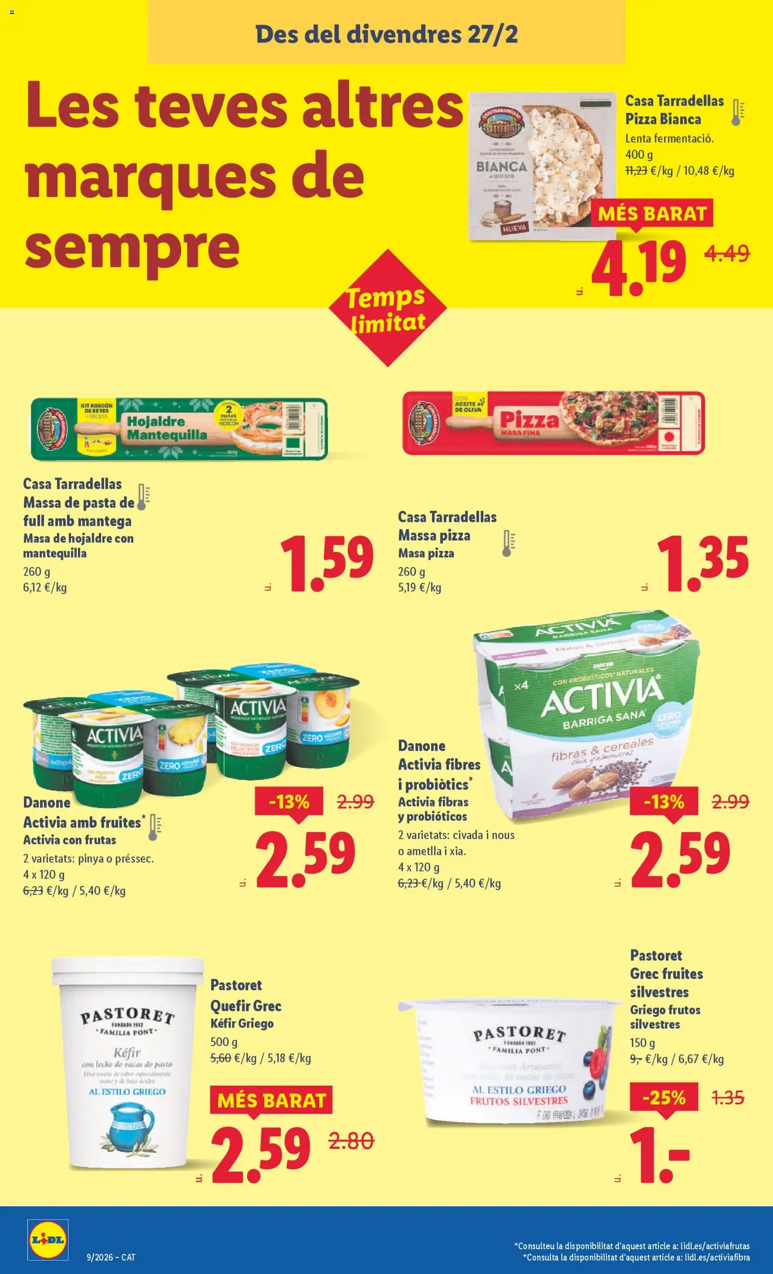 Lidl folleto │ válido desde el 23.02.2026 | Página: 28 | Productos: Leche, Pizza, Cereales, Pasta