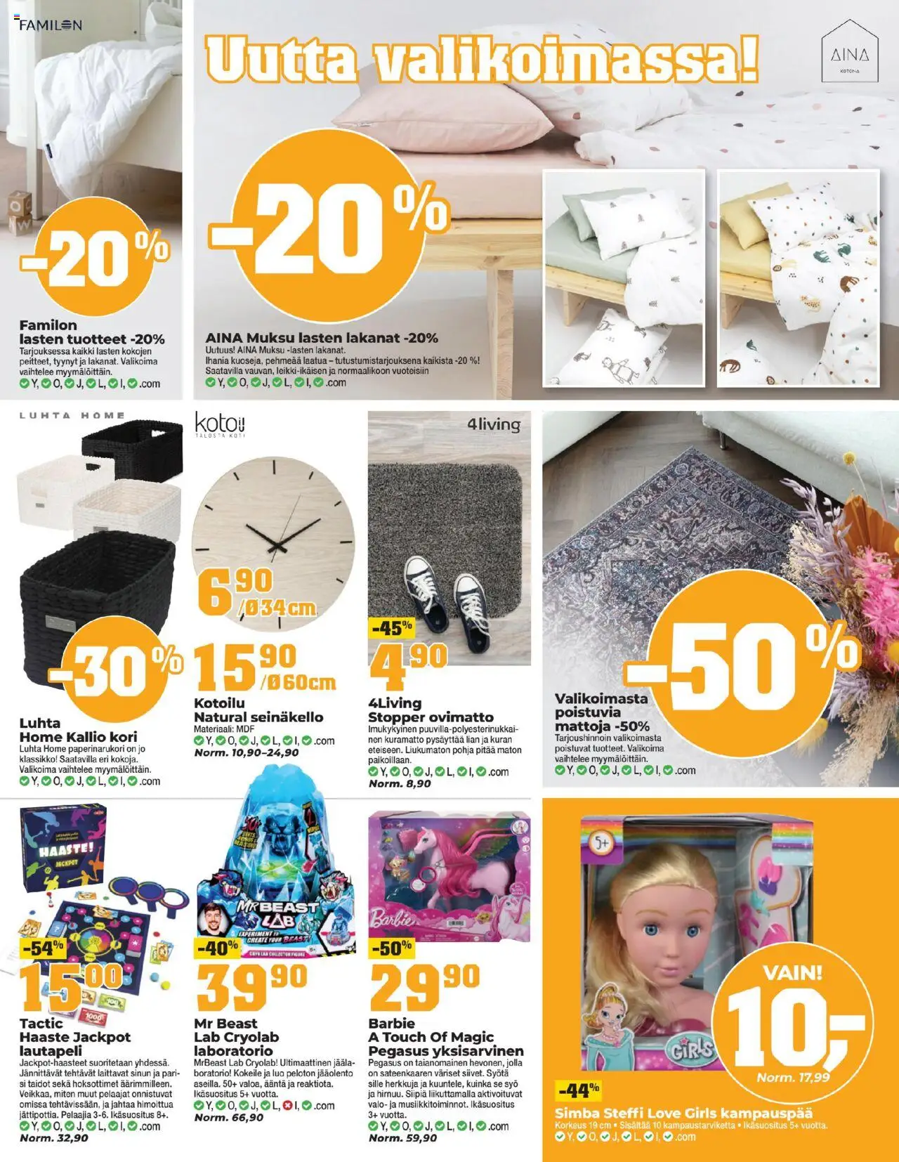  | Sivu: 3 | Tuotteet: Tyynyt, Ovimatto, Kori