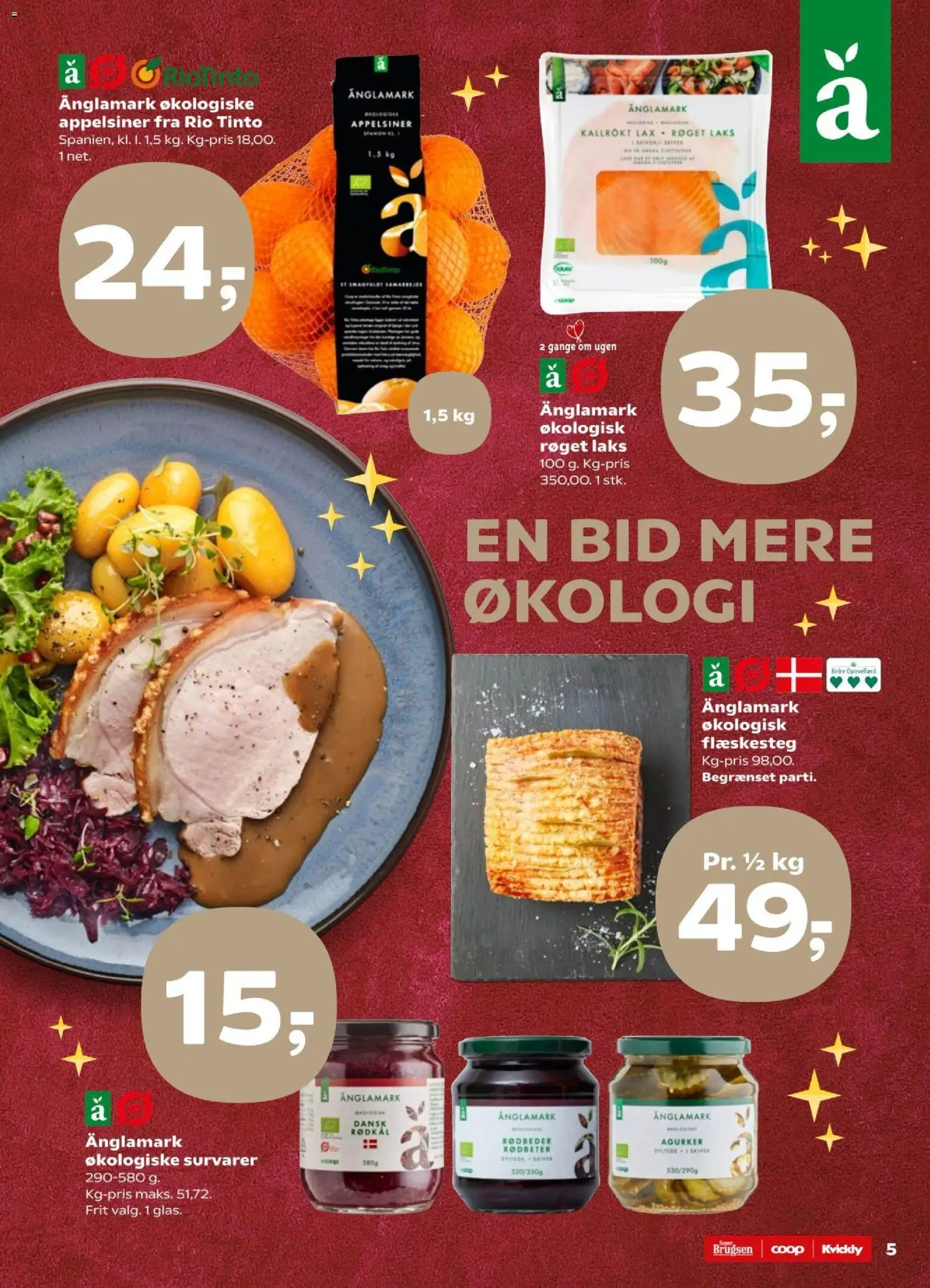Kvickly tilbudsavis – gyldig fra 05.12.2025 | Side: 5 | Produkter: Appelsiner, Rødbeder, Agurker, Flæskesteg