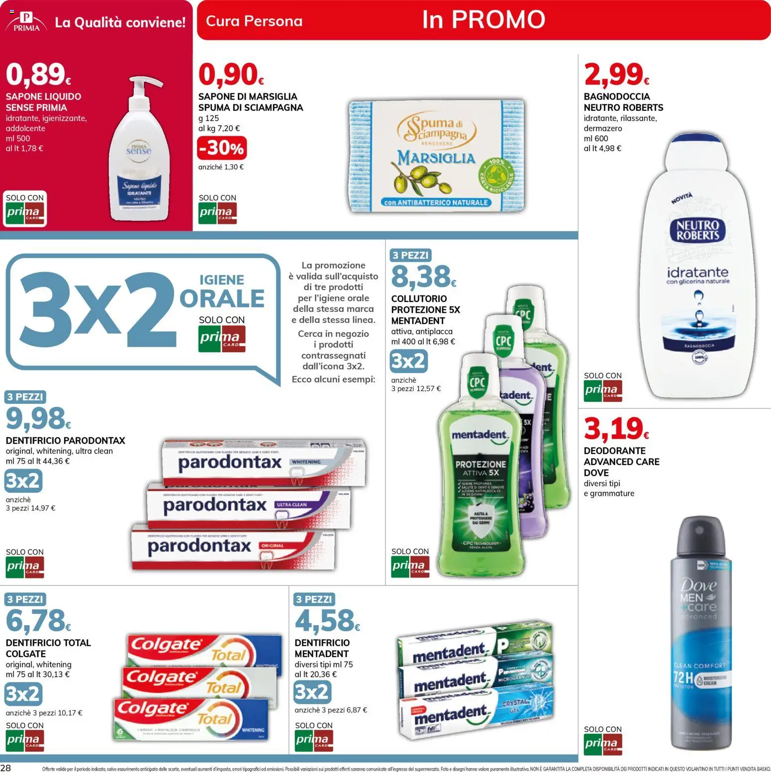 Volantino Basko del 27.01.2026 | Pagina: 28 | Prodotti: Sapone, Dentifricio, Collutorio, Sapone di marsiglia
