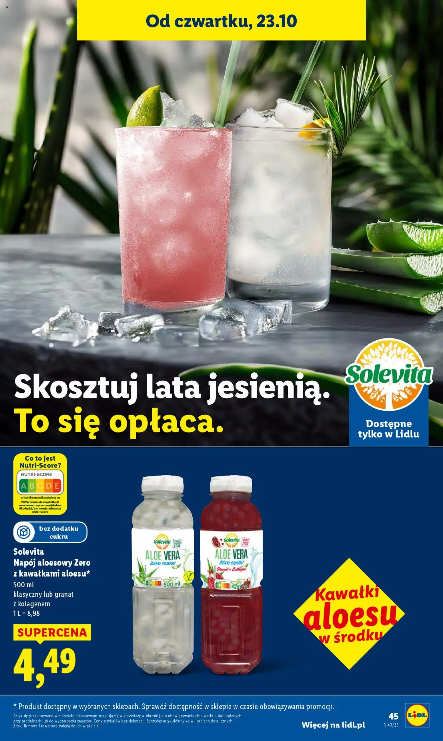 Lidl Gazetka od 23.10.2025 | Strona: 49 | Produkty: Napój aloesowy