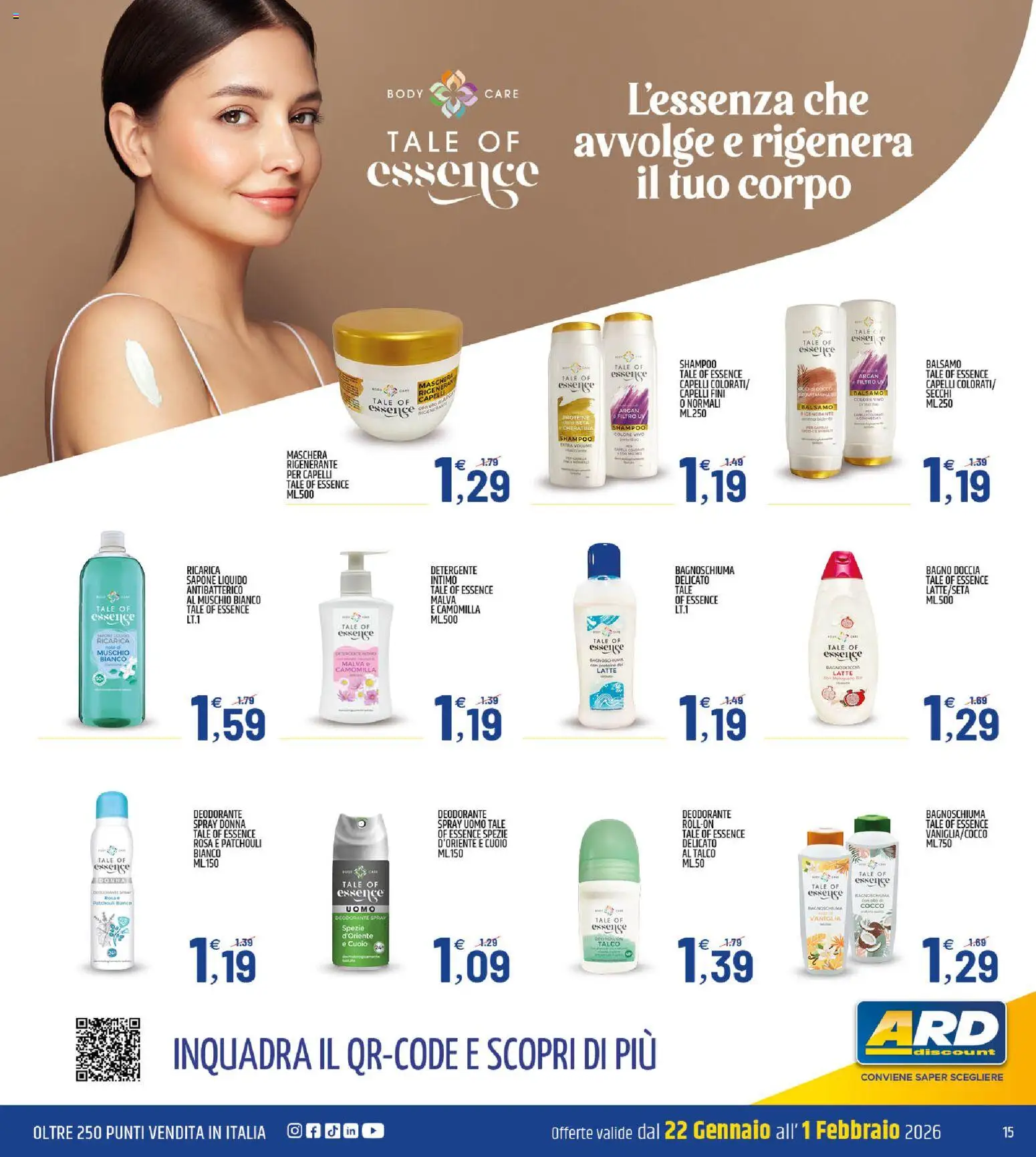 Volantino ARD Discount del 22.01.2026 | Pagina: 15 | Prodotti: Shampoo, Balsamo, Intimo, Latte