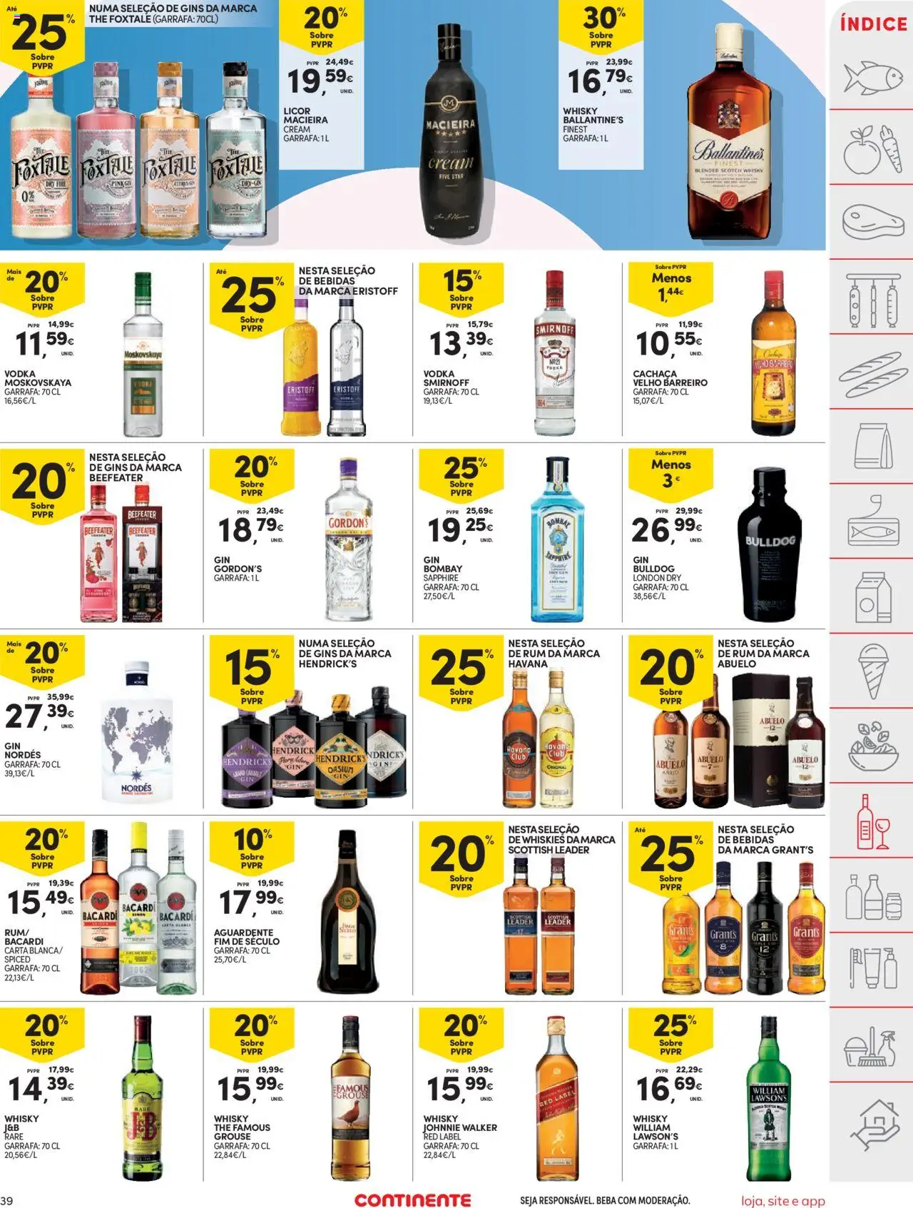 Continente folheto │ válido de 19.08.2025 | Página: 39 | Produtos: Whisky, Cachaça, Licor, Macieira cream