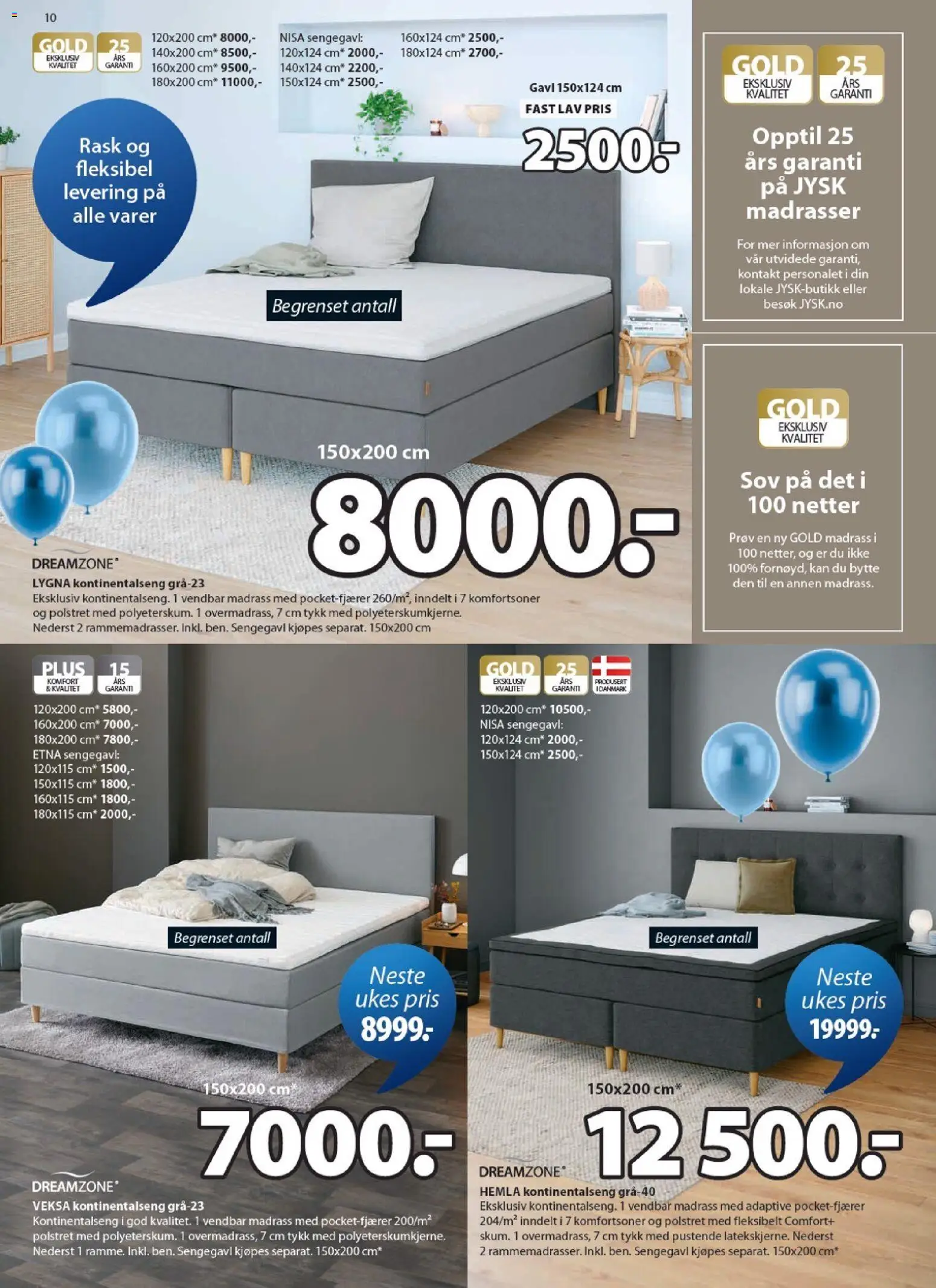 {H1} | Side: 10 | Produkter: Kontakt, Kontinentalseng, Madrass, Sengegavl