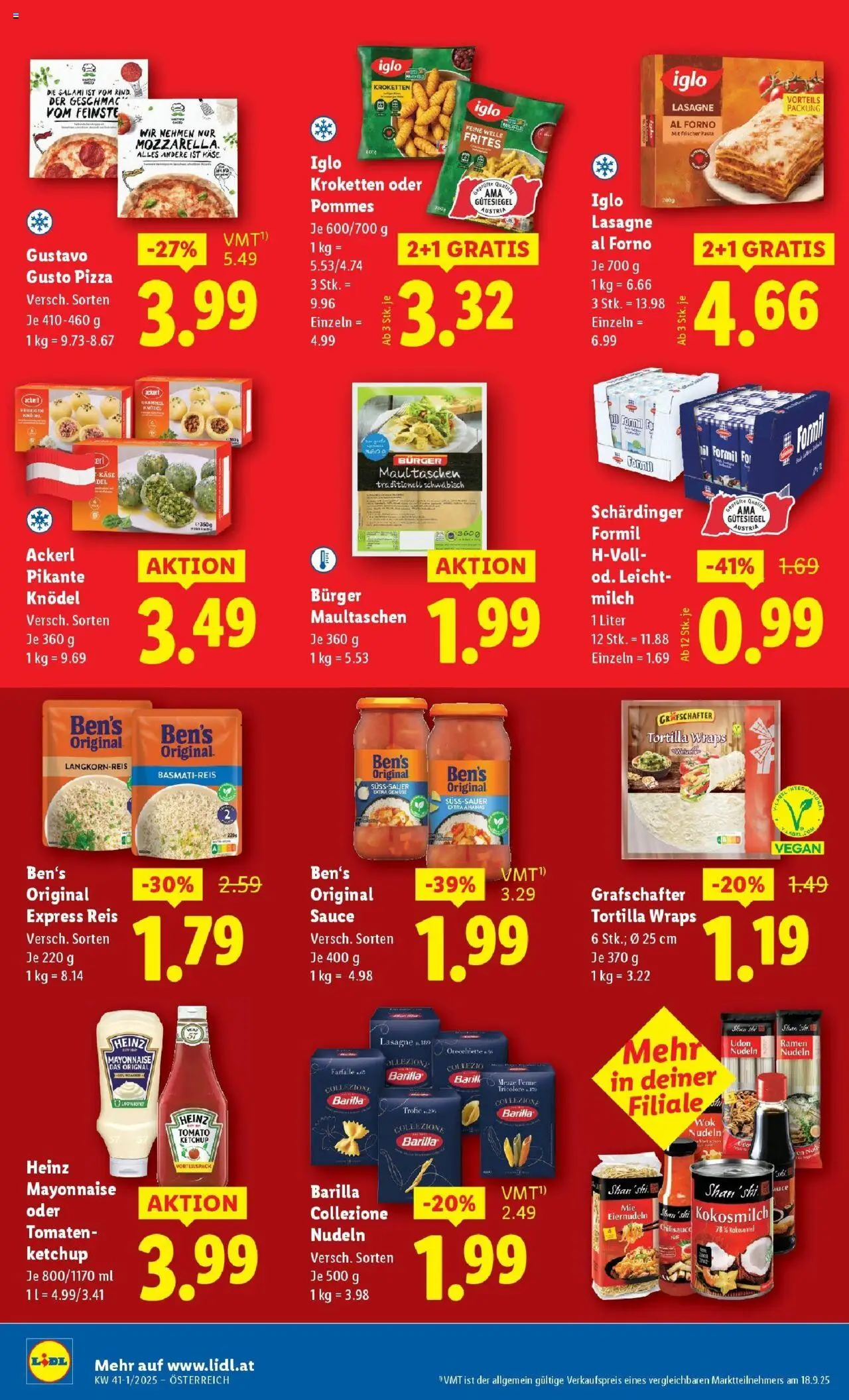 Lidl Flugblatt - Wien, Langenzersdorf, Zwettl gültig ab 02.10.2025 | Seite: 40 | Produkte: Pasta, Ketchup, Salami, Tomaten