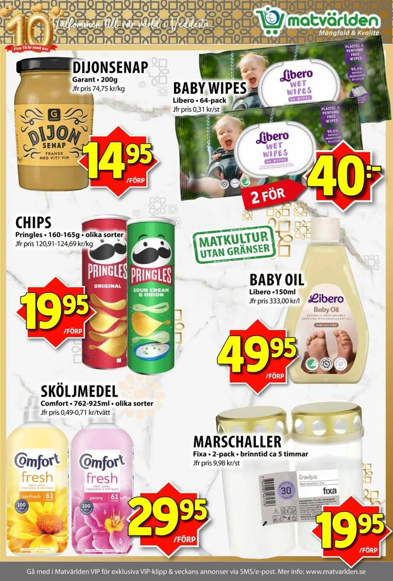 Matvärlden reklamblad aktuell från 20.10.2025 | Sida: 7 | Produkter: Pringles, Sköljmedel, Vin, Vitt vin