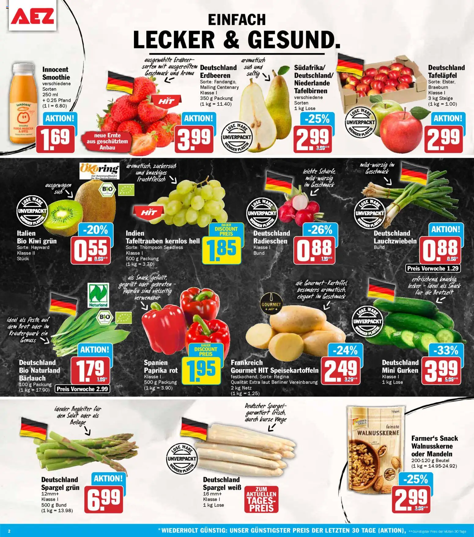 AEZ Prospekt 	 – gültig ab 13.04.2026 | Seite: 2 | Produkte: Berliner, Äpfel, Spargel, Paprika