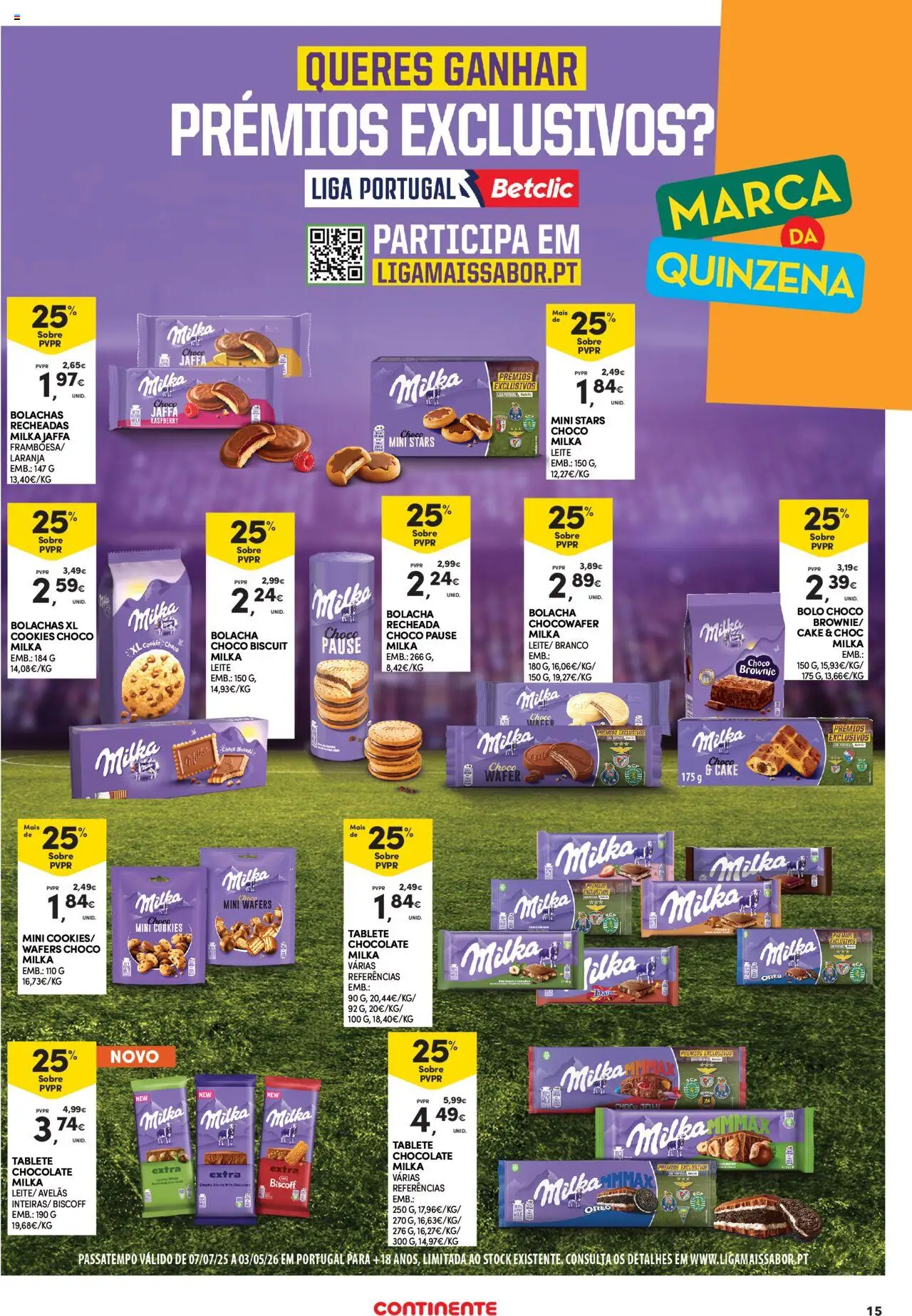 Continente - Açores │ válido de 16.10.2025 | Página: 15 | Produtos: Bolachas, Bolo, Leite, Chocolate