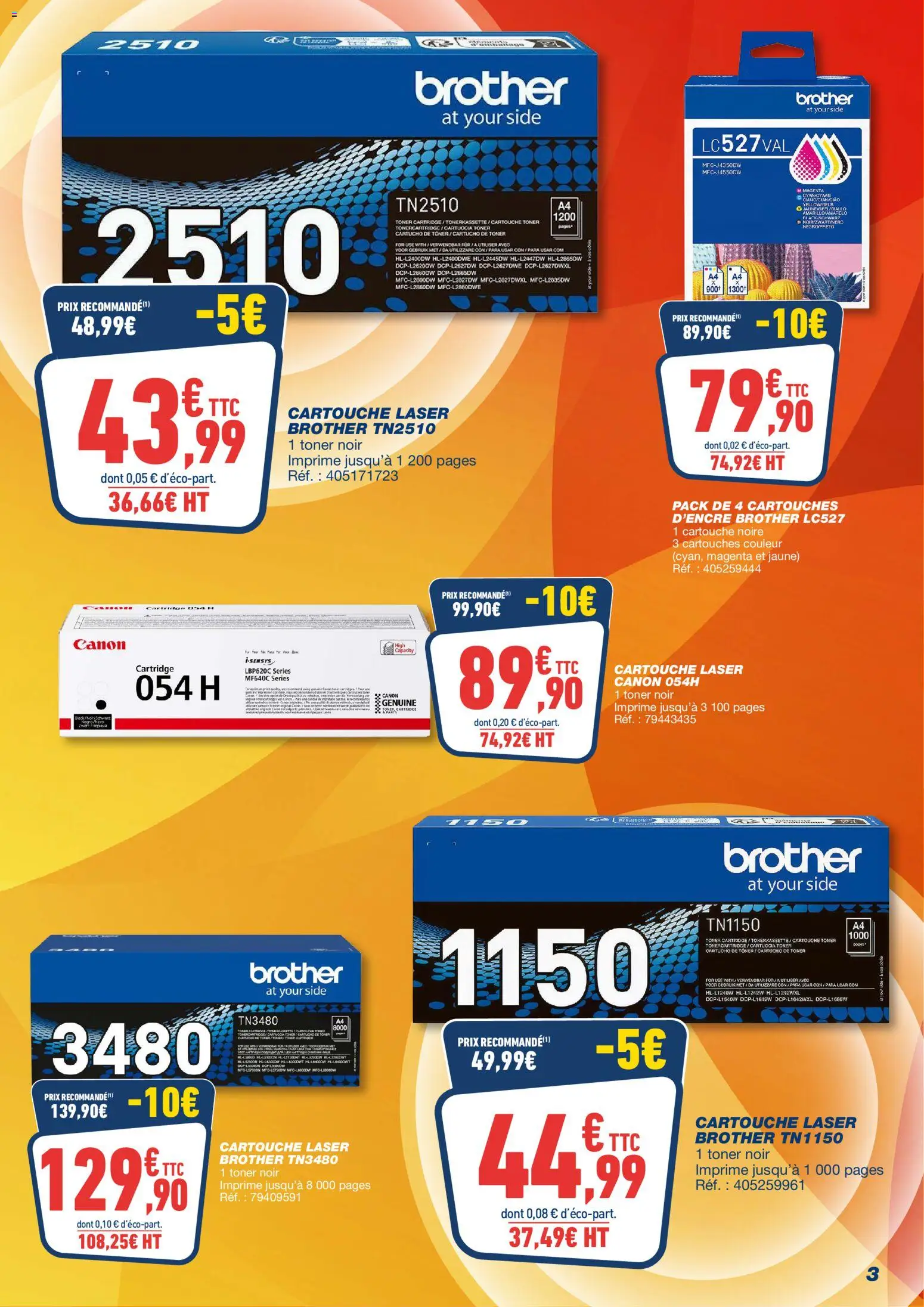 {H1} | Page: 3 | Produits: Toner, Cartouche