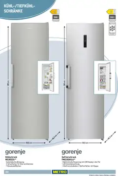 Metro Non Food Sortiment ab 01.10.2025 gültig | Seite: 164 | Produkte: Gorenje, Gefrierschrank, Kühlschrank, Obst