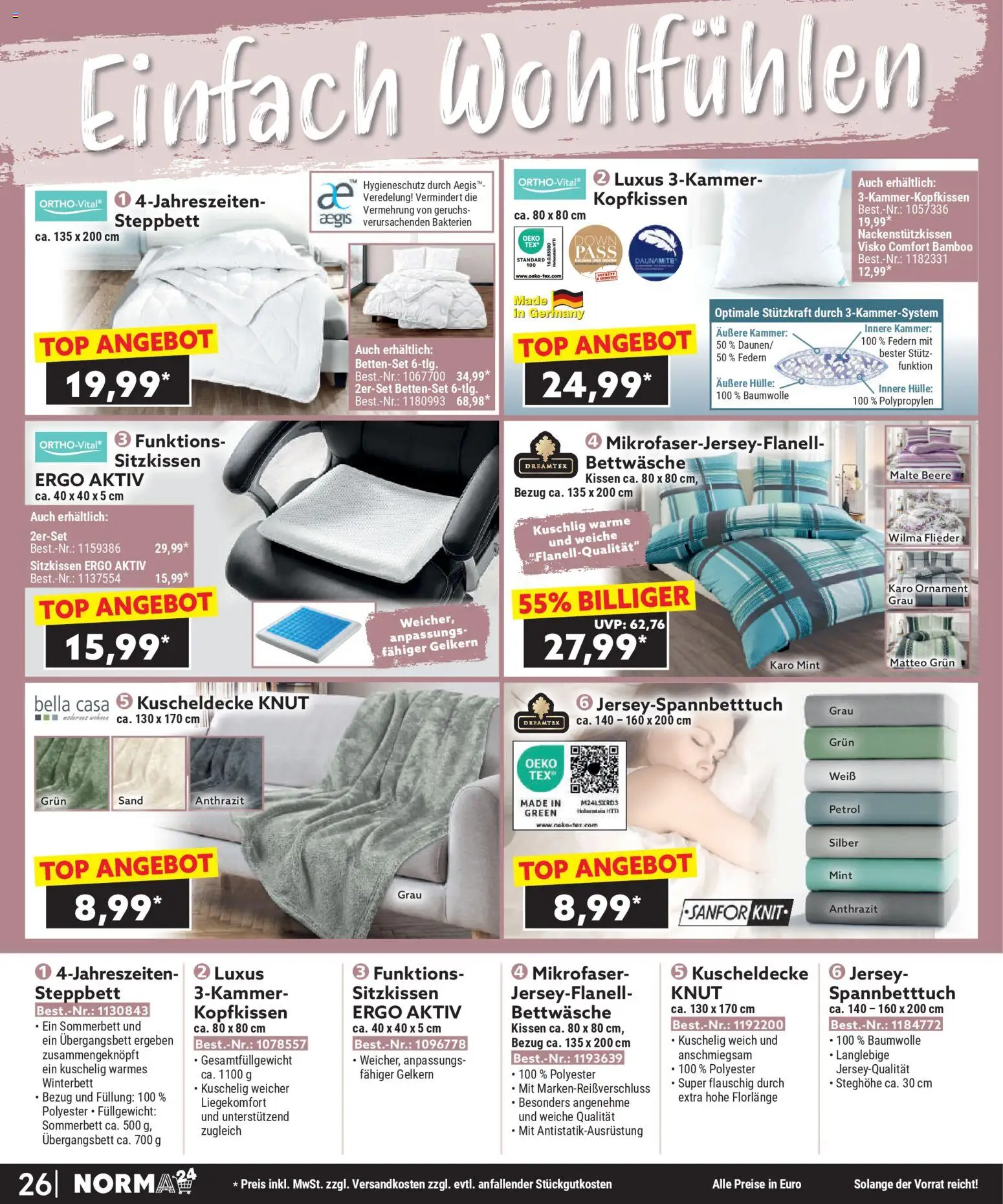Norma Bestellmagazin gültig ab 01.12.2025 | Seite: 26 | Produkte: Hülle, Kissen