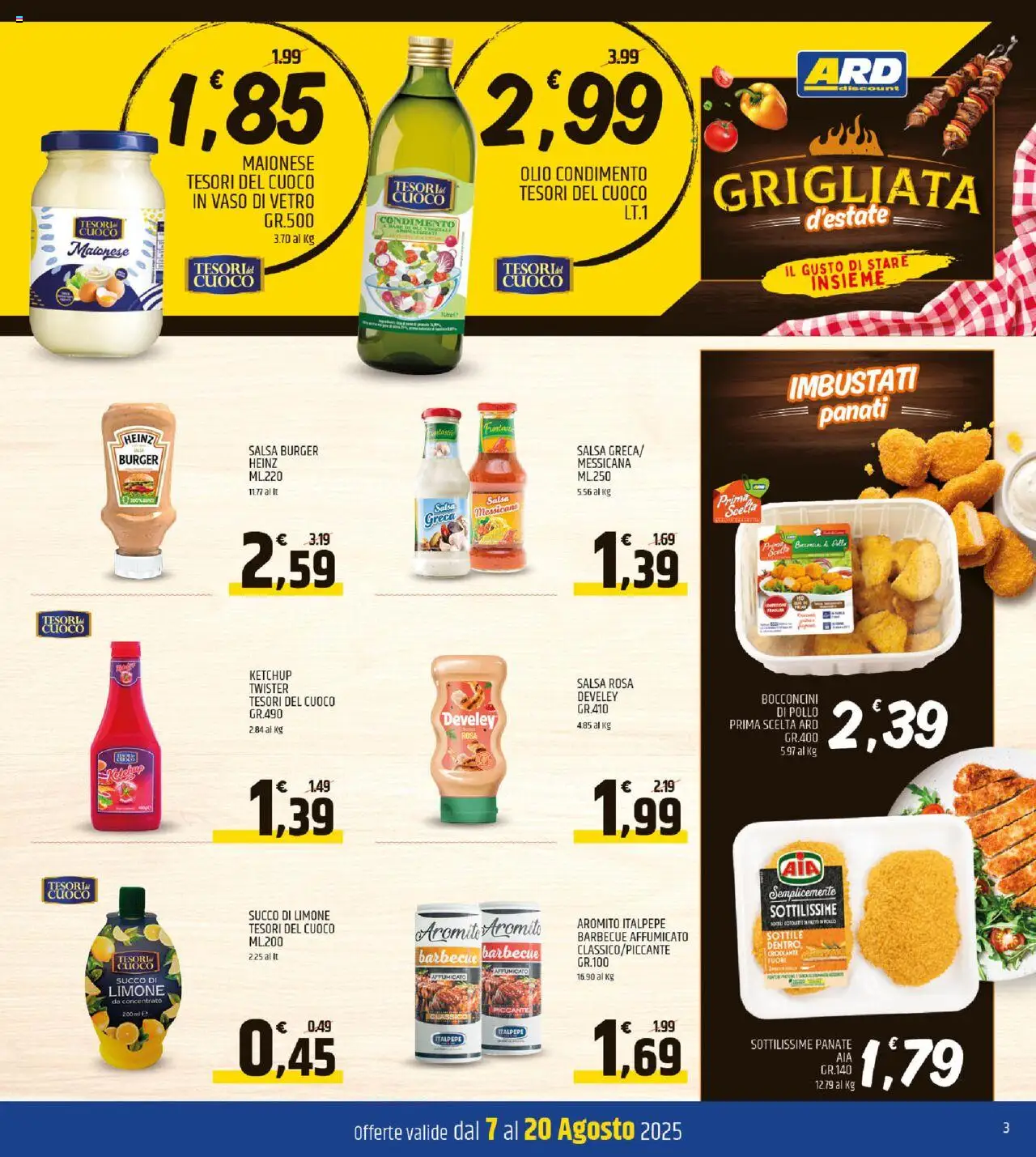Volantino ARD Discount del 07.08.2025 | Pagina: 3 | Prodotti: Ketchup, Salsa, Barbecue, Vaso