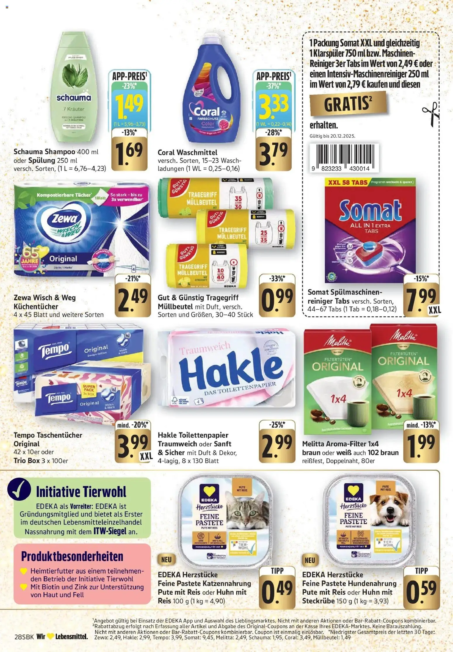 Edeka prospekt Pirmasens	 – gültig ab 15.12.2025 | Seite: 28 | Produkte: Melitta, Pute, Box, Shampoo