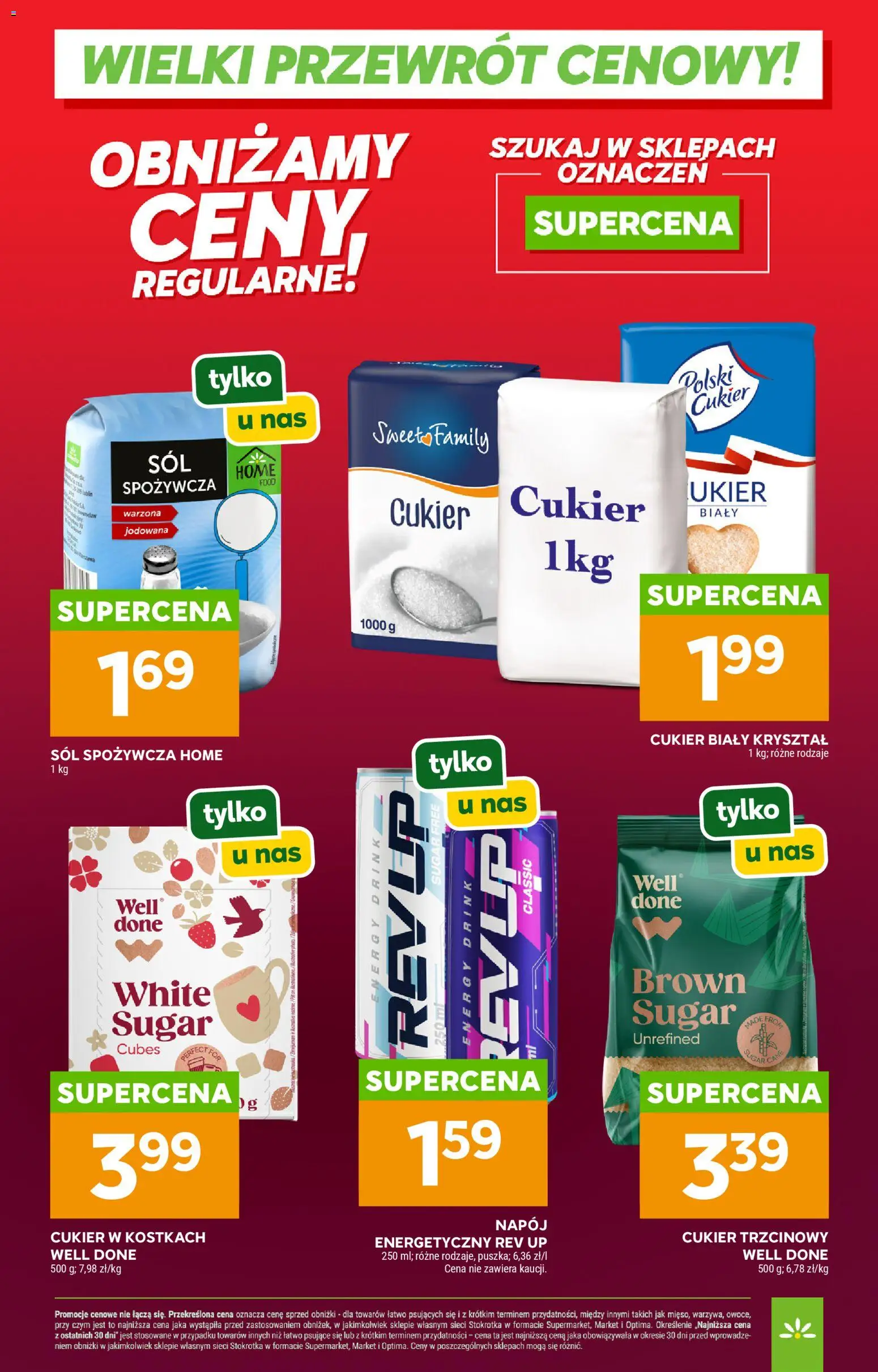 Stokrotka gazetka - Wielki przewrót cenowy od 10.04.2026 | Strona: 8 | Produkty: Cukier w kostkach, Cukier biały, Sól, Cukier