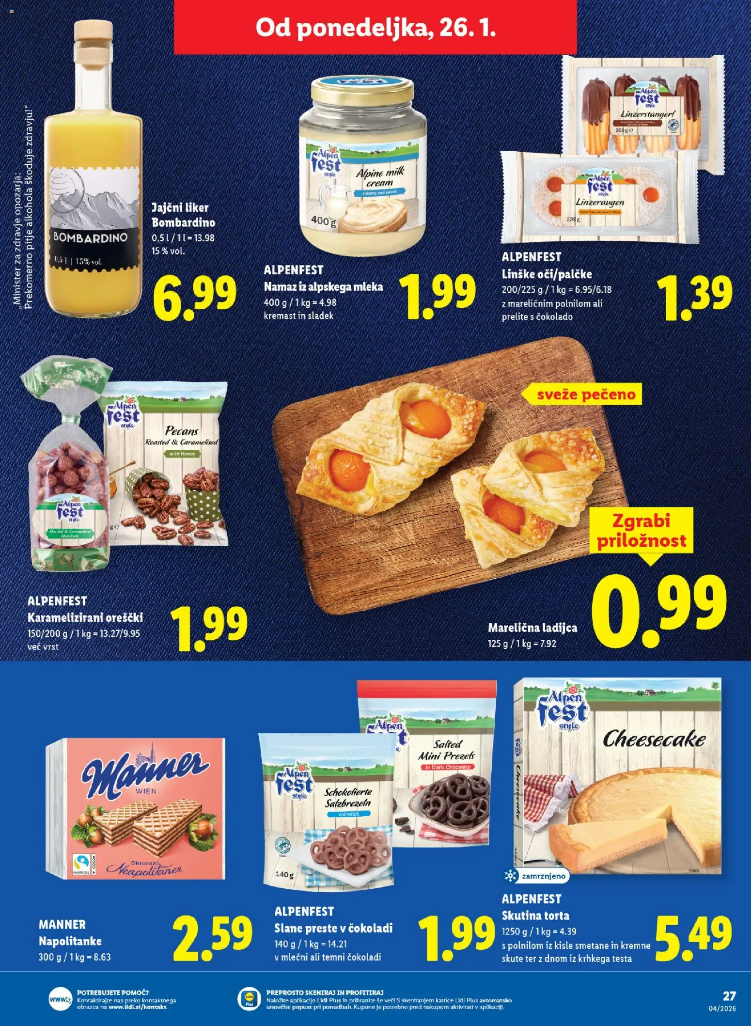 Novi Lidl katalog ponudbe – veljaven od 22.01.2026 | Stran: 41 | Izdelki: Napolitanke, Torta, Namaz, Orescki