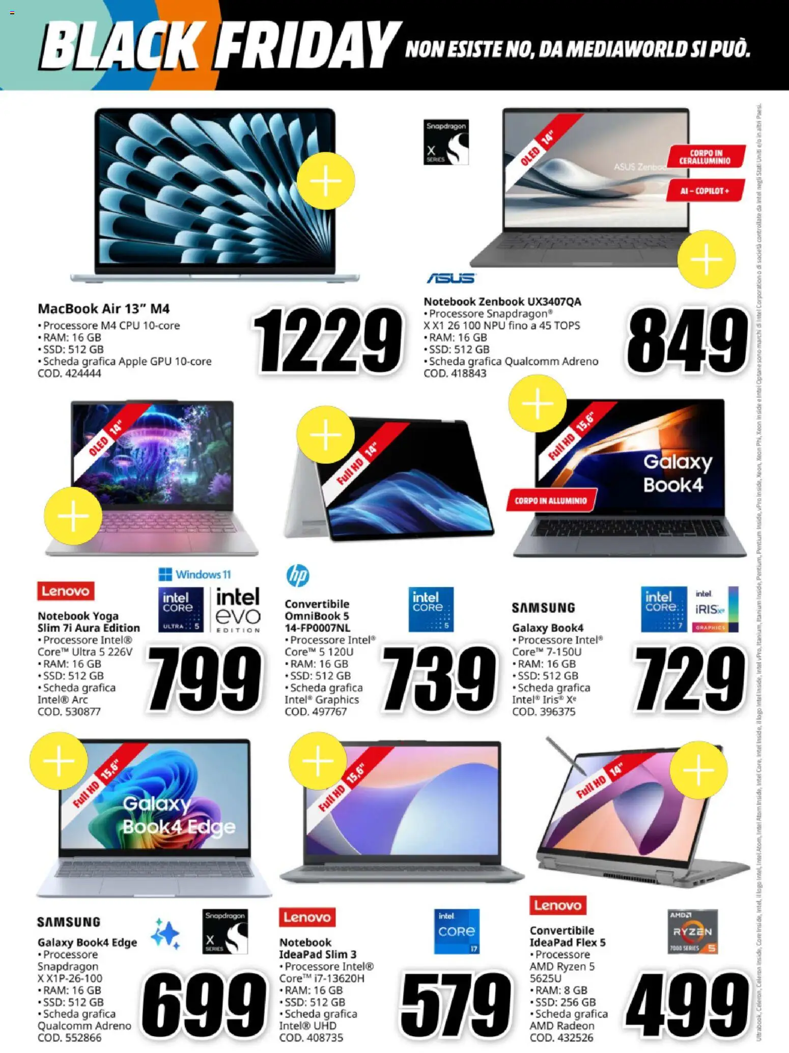 Volantino Media World del 12.11.2025 | Pagina: 11 | Prodotti: Macbook air, Alluminio, Macbook, Samsung