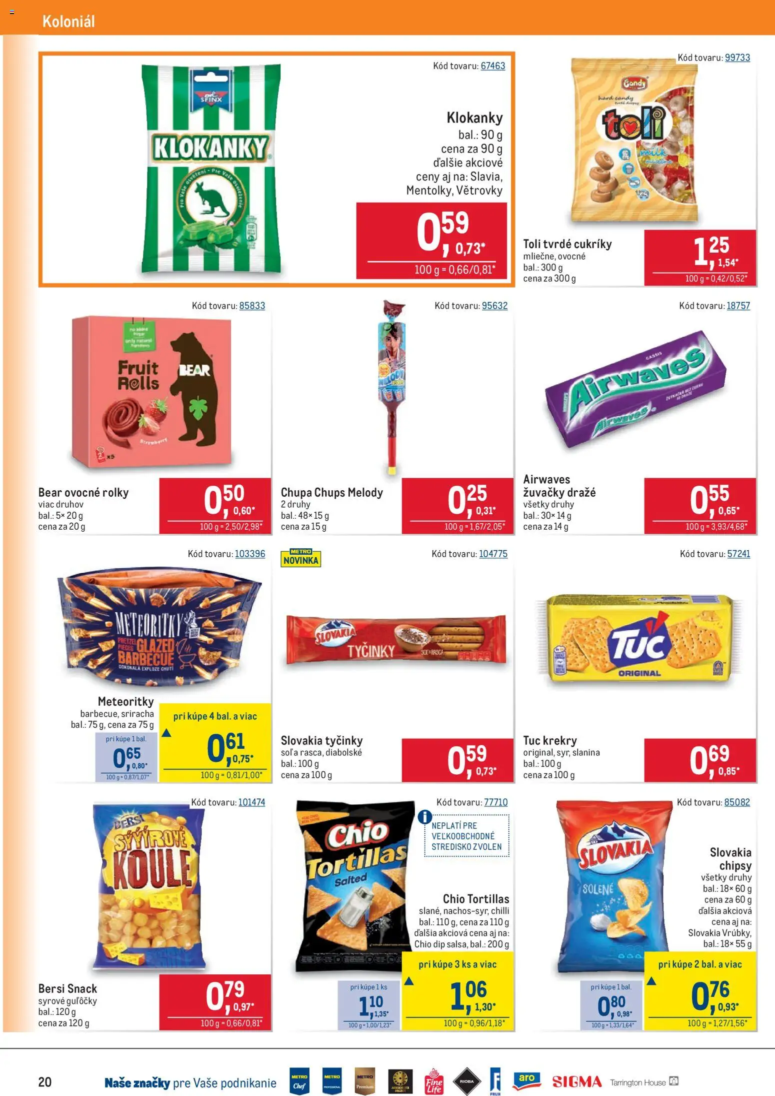 Nové Metro akcie – leták je platný od 28.01.2026 | Strana: 20 | Produkty: Slanina, Chilli, Cukríky, Chipsy