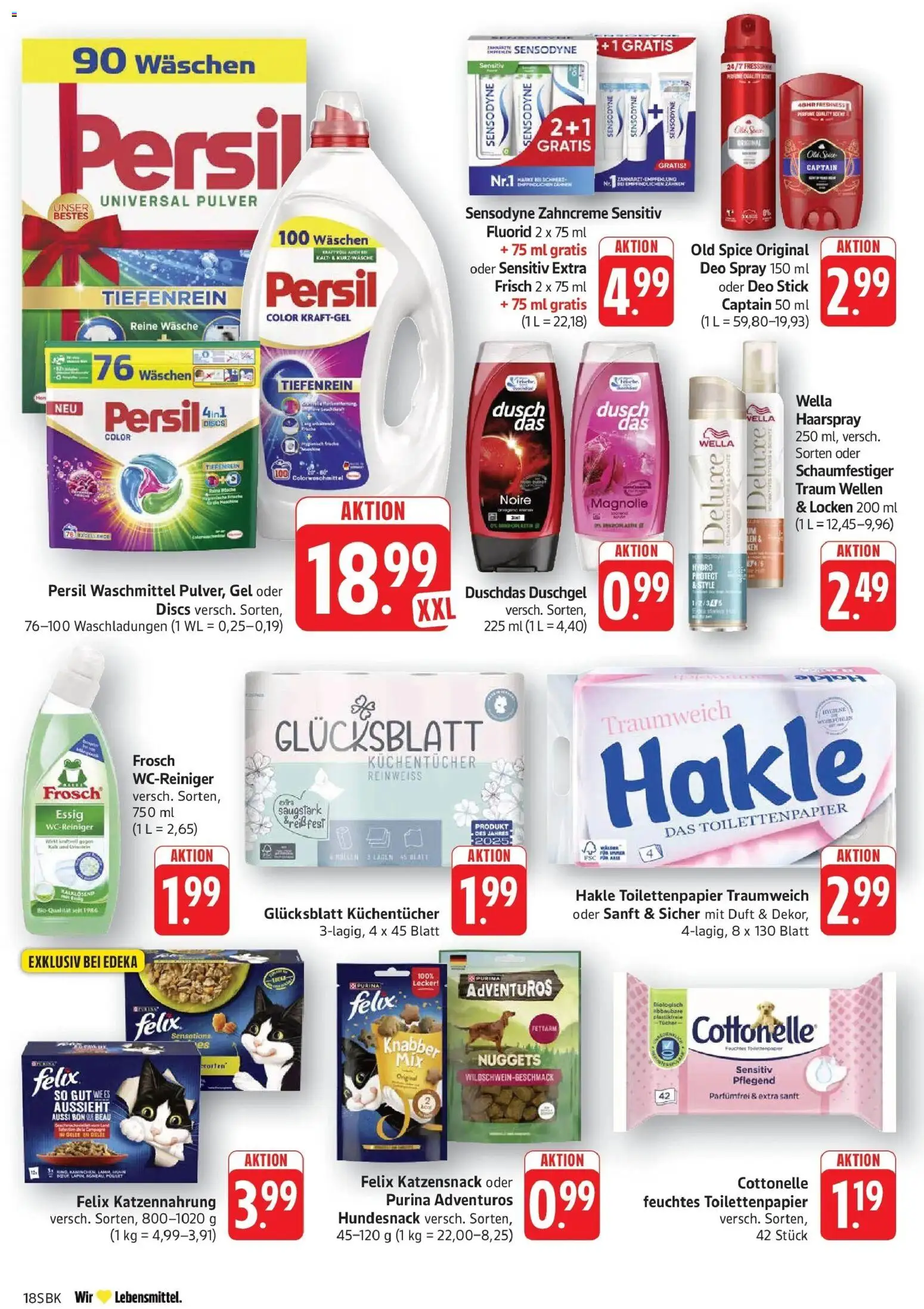 Edeka prospekt Walldorf	 – gültig ab 05.04.2026 | Seite: 18 | Produkte: Haarspray, Waschmittel, Deo Stick, Toilettenpapier