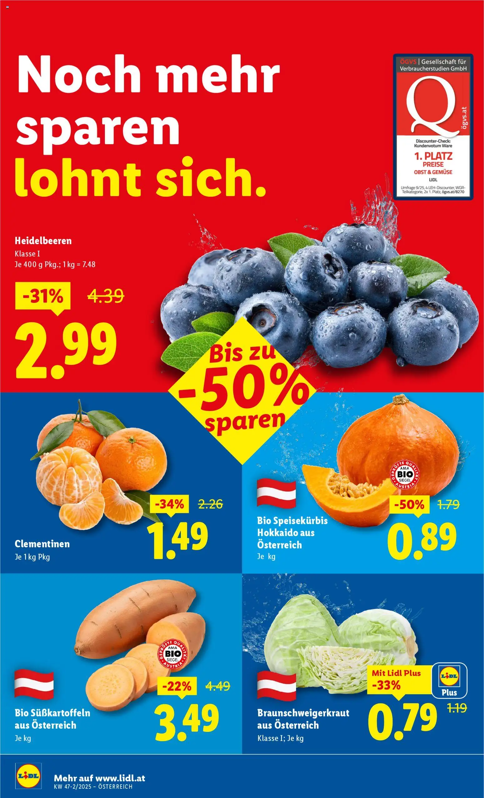 Lidl Flugblatt - Eisenstadt, Ebenfurth, Mattersburg gültig ab 20.11.2025 | Seite: 4 | Produkte: Gemüse, Obst