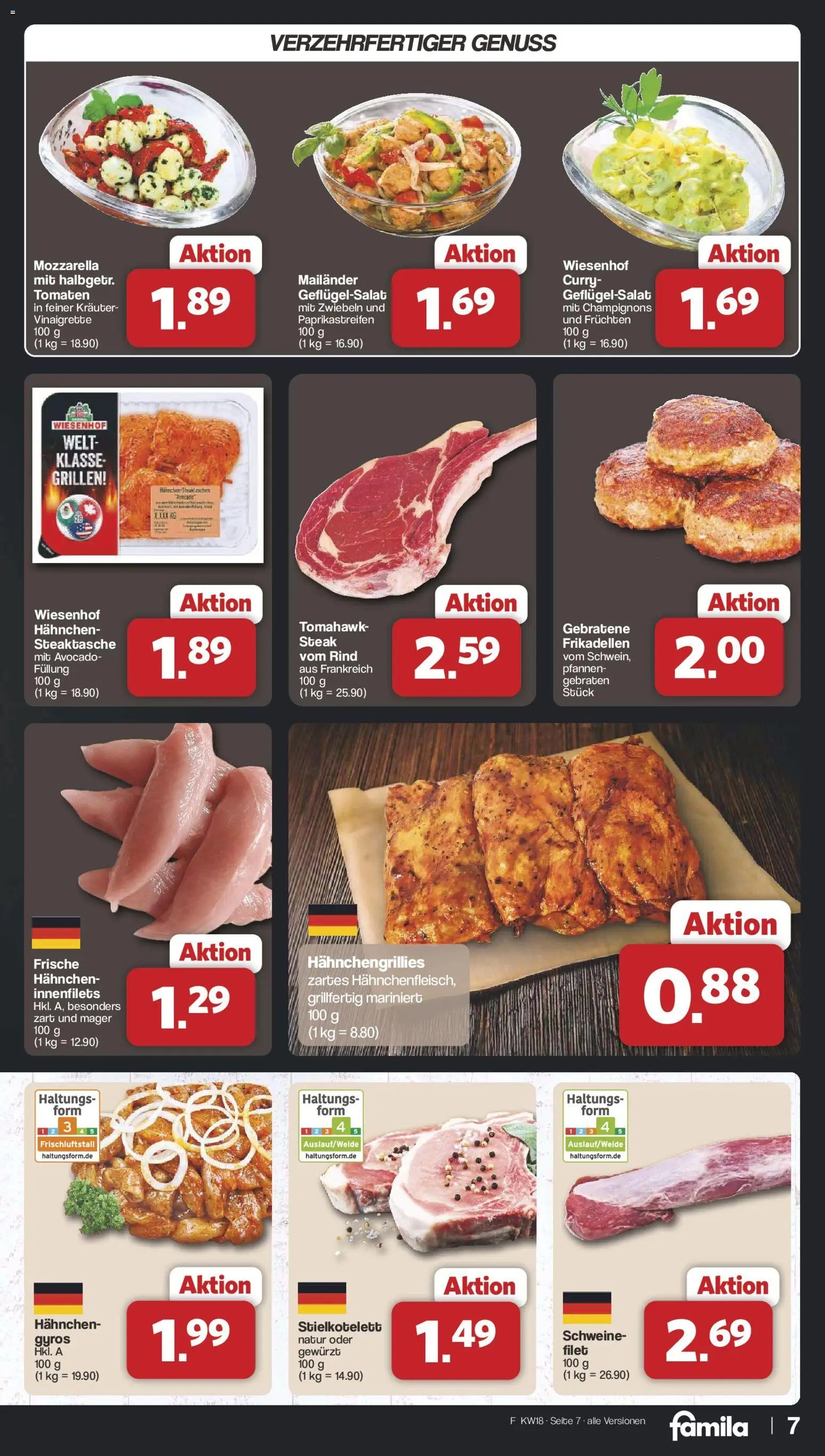 Famila Nordwest Prospekt 	 – gültig ab 27.04.2026 | Seite: 7 | Produkte: Avocado, Champignons, Zwiebeln, Steak