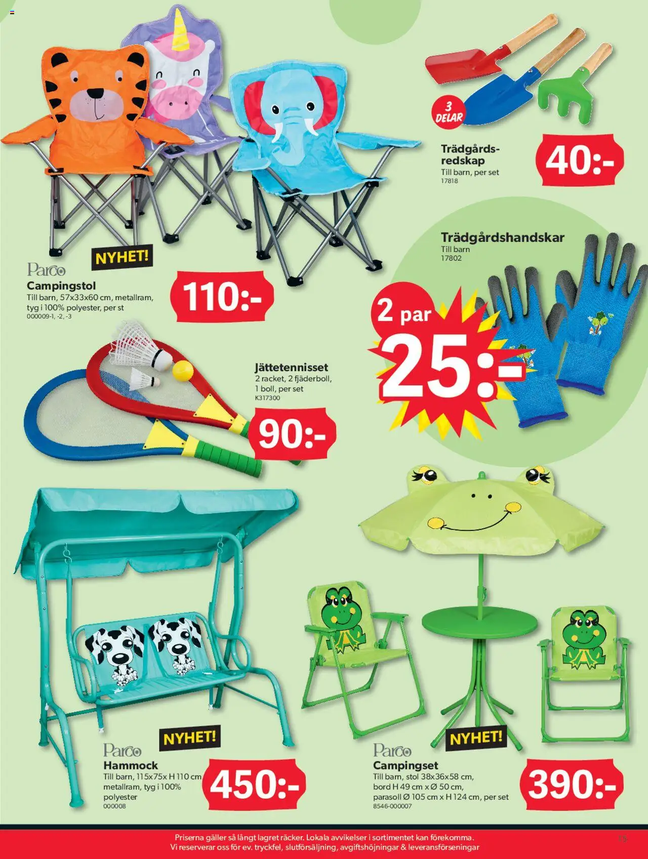 Dollar Store reklamblad aktuell från 07.04.2025 | Sida: 15 | Produkter: Parasoll, Galler, Bord, Campingstol