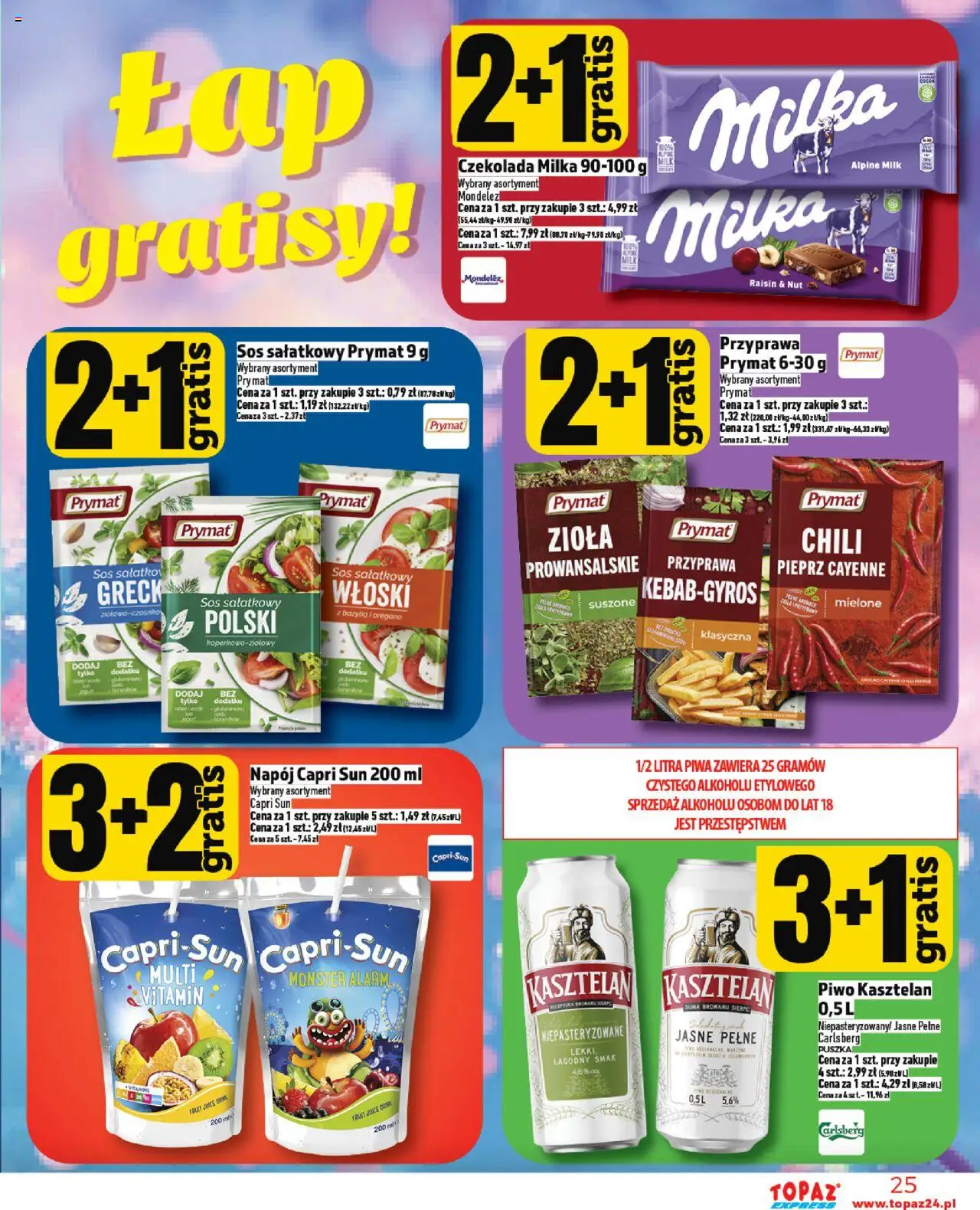 Topaz Gazetka - Express od 14.08.2025 | Strona: 25 | Produkty: Oregano, Milka, Bazylia, Piwo