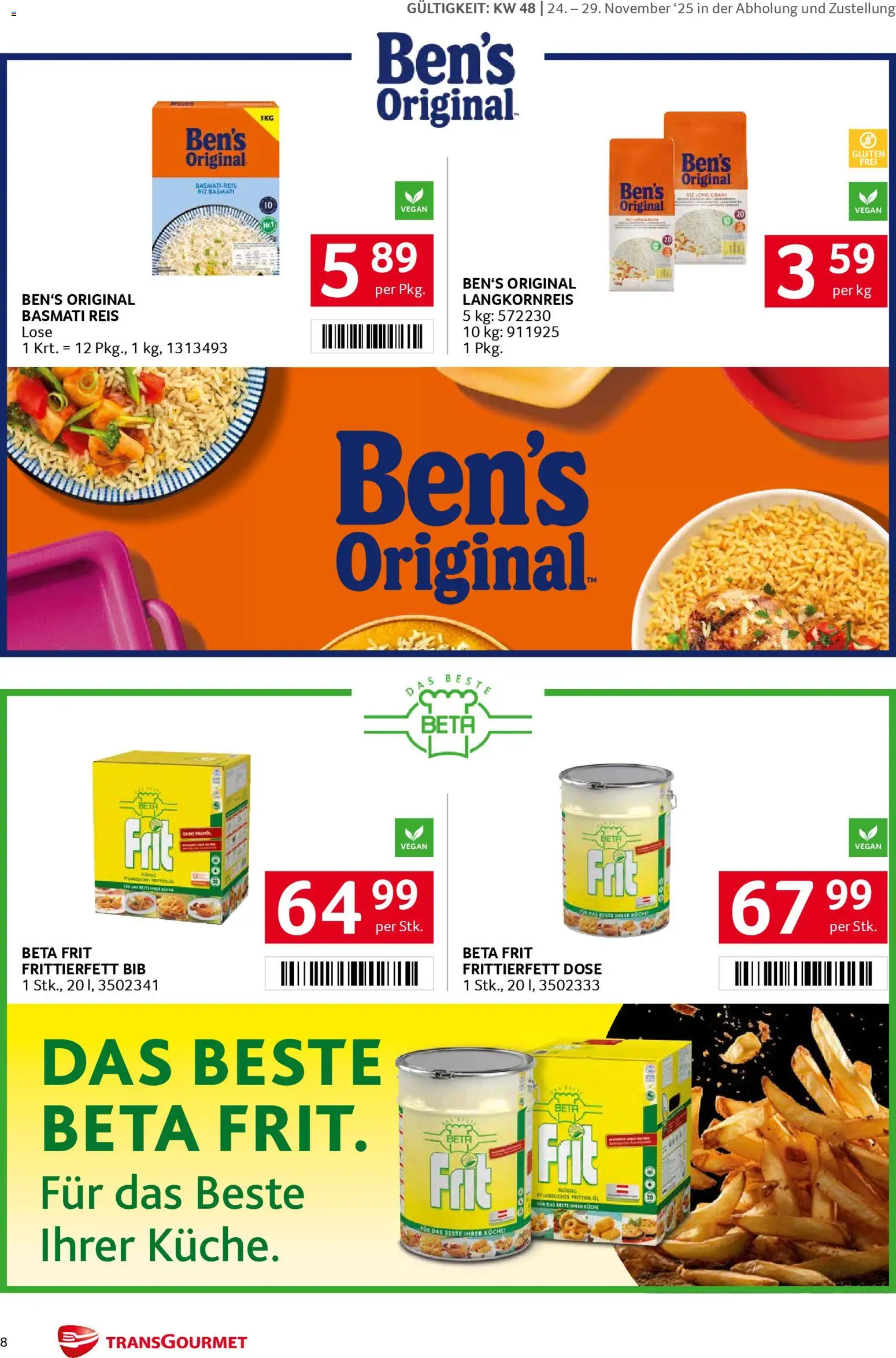 Transgourmet Markenfestwoche gültig ab 24.11.2025 | Seite: 8 | Produkte: Reis
