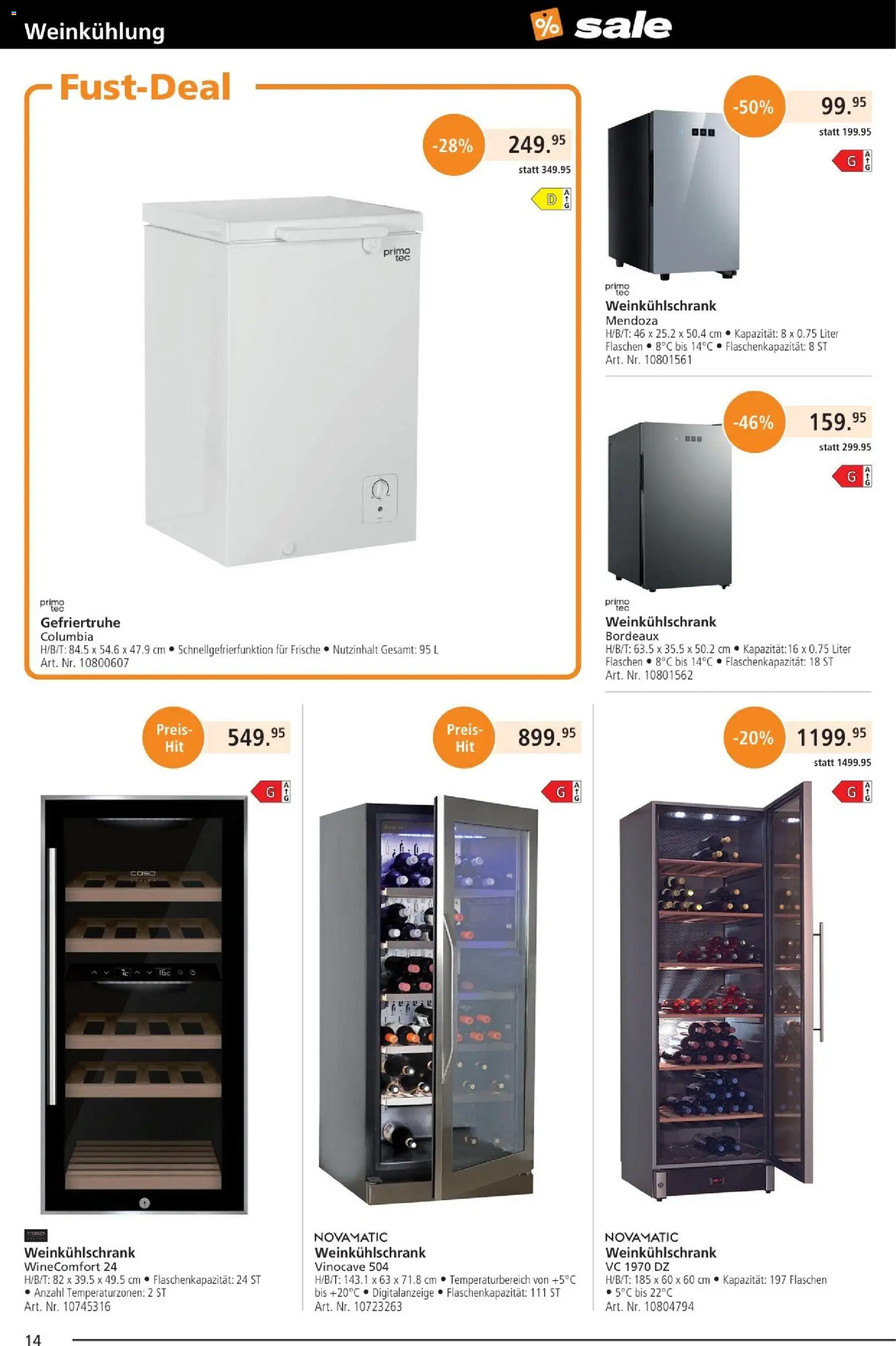 Fust Aktionen – gültig ab 25.12.2025 | Seite: 14 | Produkte: Gefriertruhe