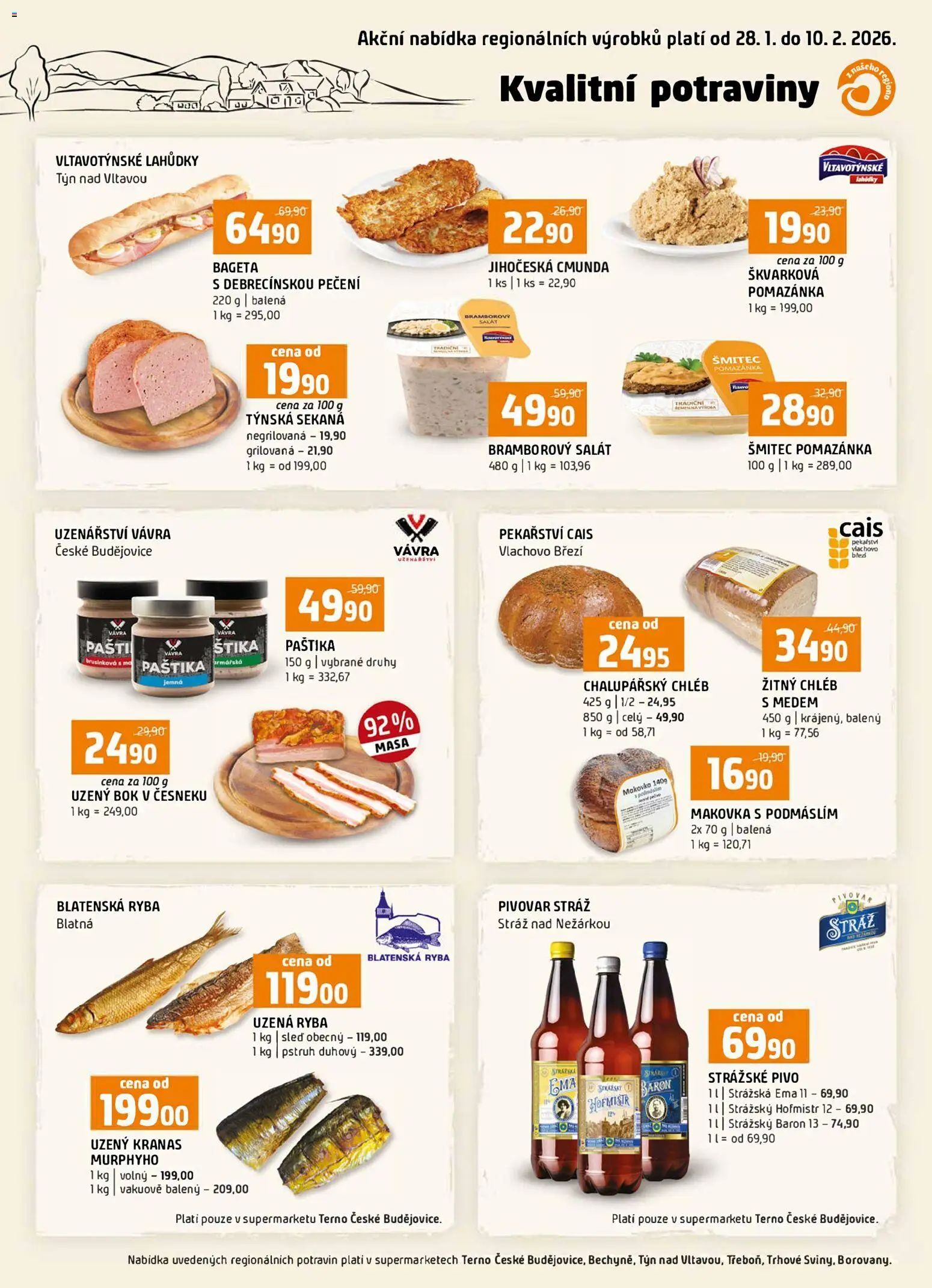 Trefa leták od 28.01.2026 | Strana: 16 | Produkty: Ryba, Pomazánka, Pstruh, Bageta