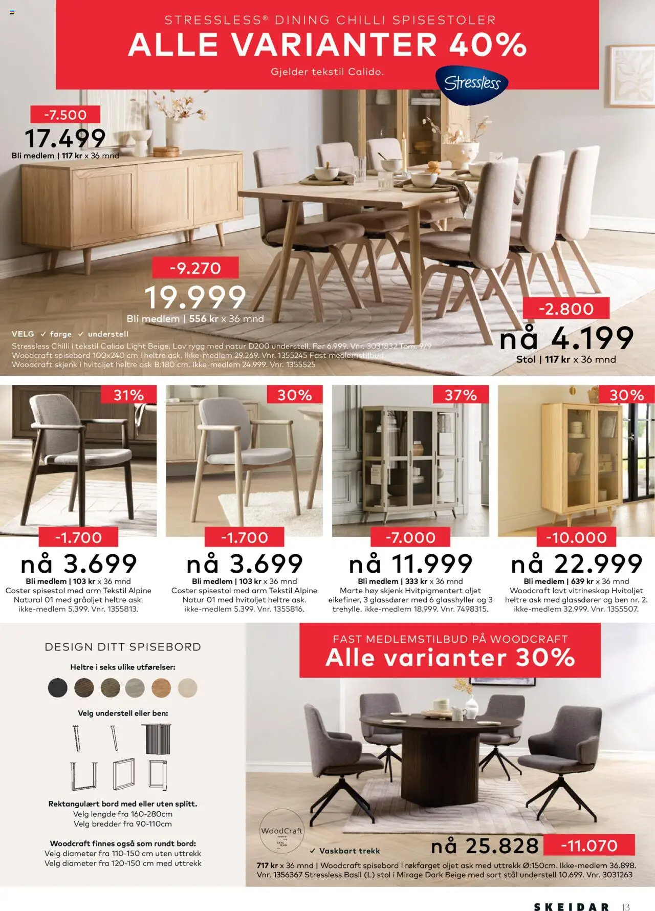  | Side: 13 | Produkter: Spisebord, Spisestol, Vitrineskap, Chilli