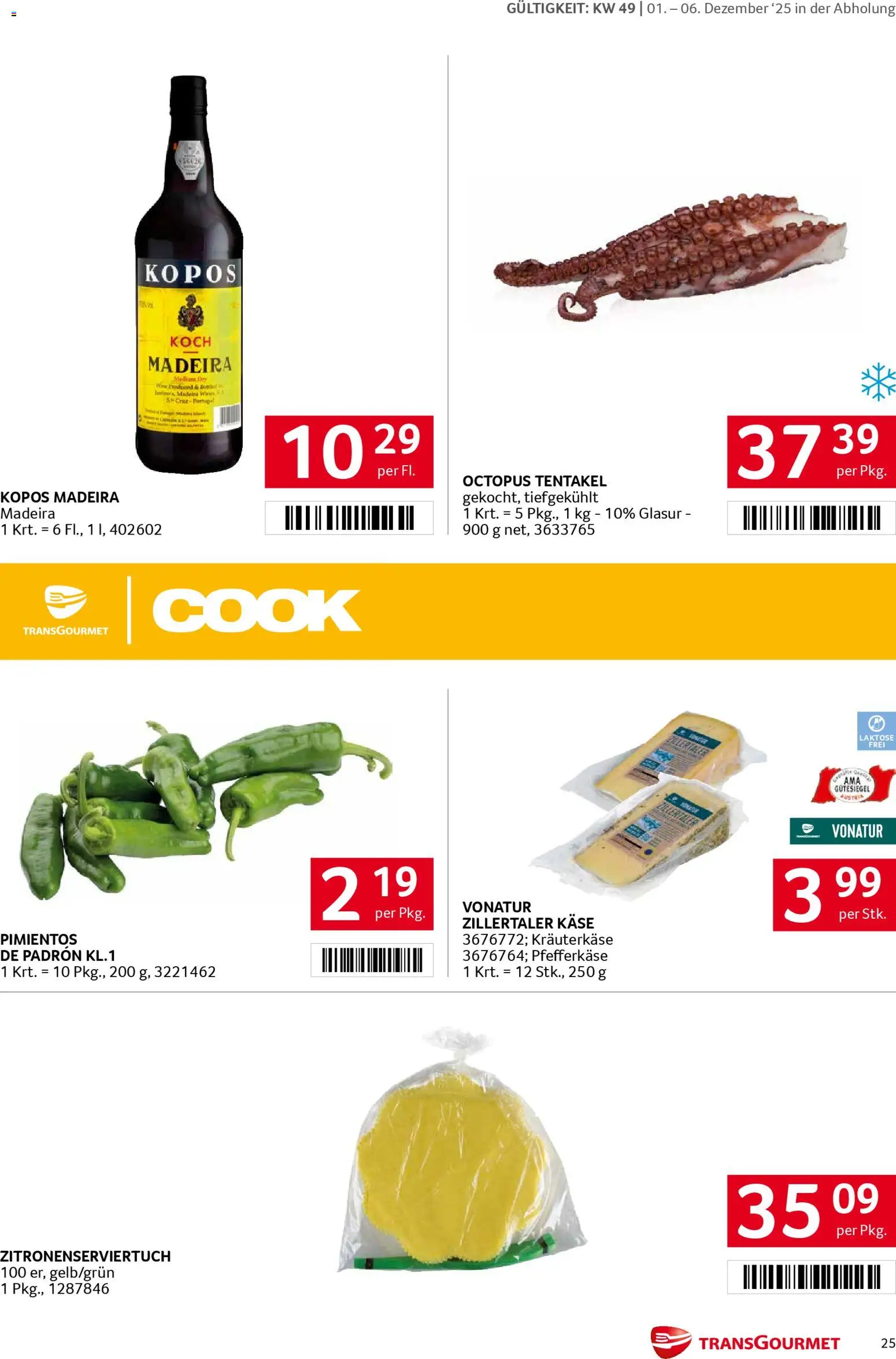 Transgourmet Flugblatt gültig ab 01.12.2025 | Seite: 25 | Produkte: Käse